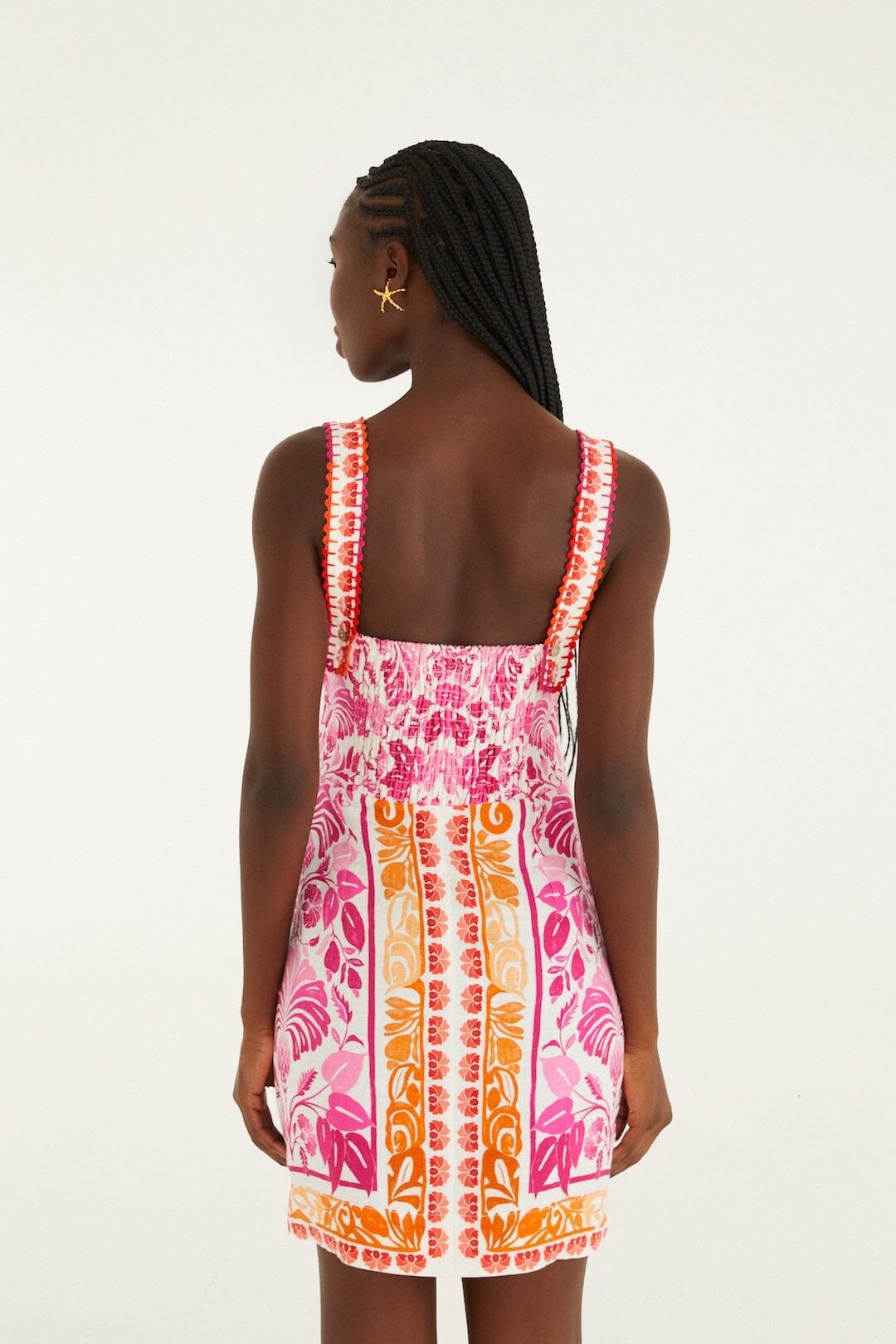 Off-White Santorini Crochet Euroflax Premium Linen Mini Dress