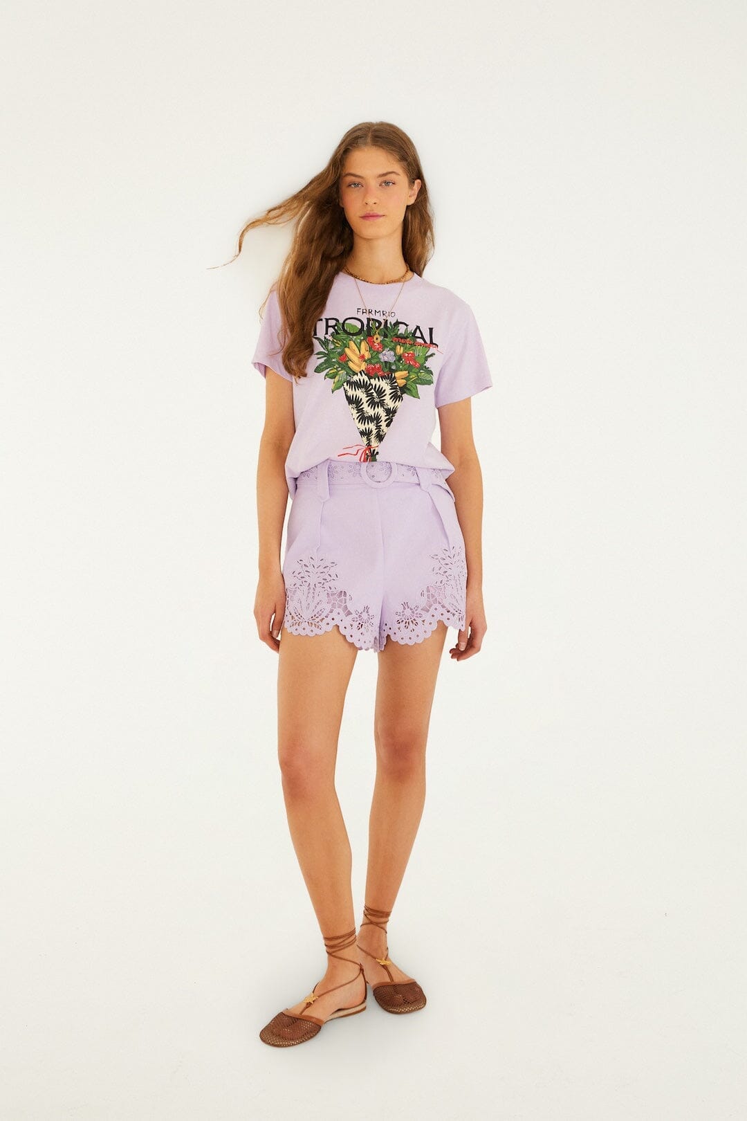 Lilac Tropical Bouquet Organic Cotton T-Shirt
