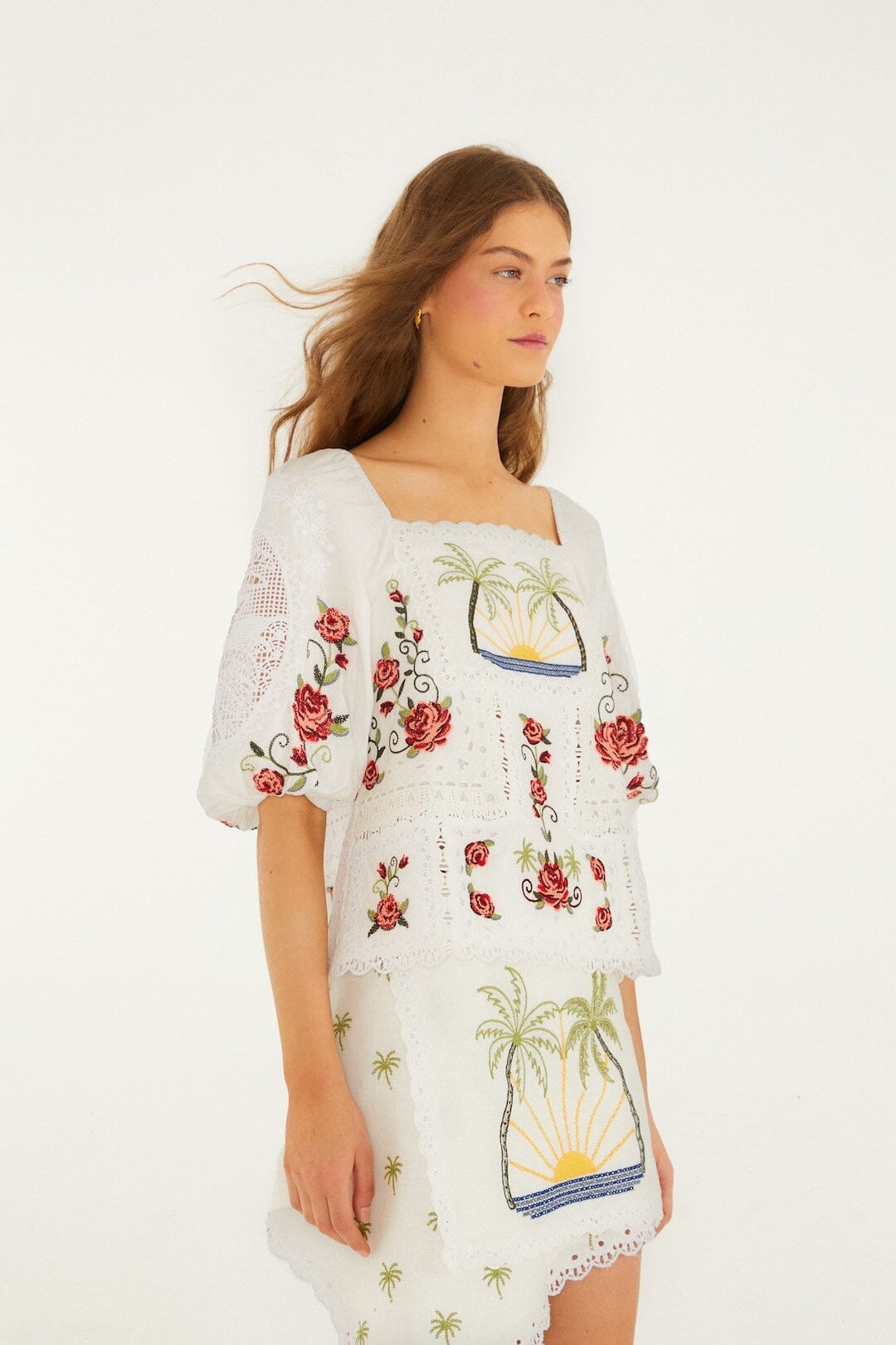 Off-White Tropi Scarf Embroidered Blouse