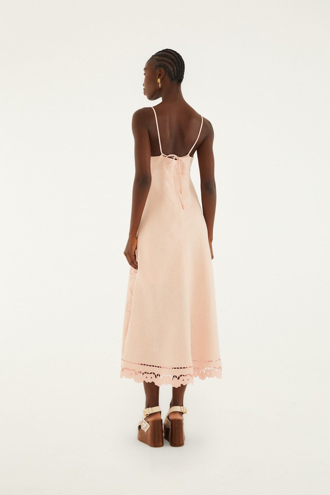 Pink Richelieu Slip Midi Dress