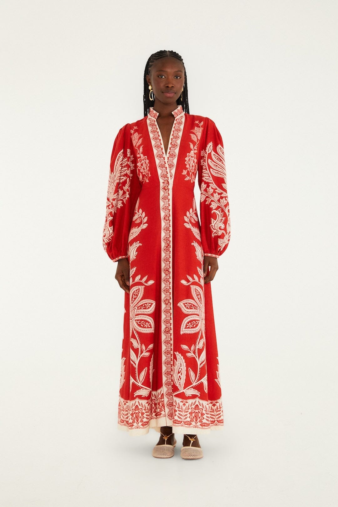 Red Miranda Lenzing™ Ecovero™ Euroflax™ Maxi Dress | FARM Rio