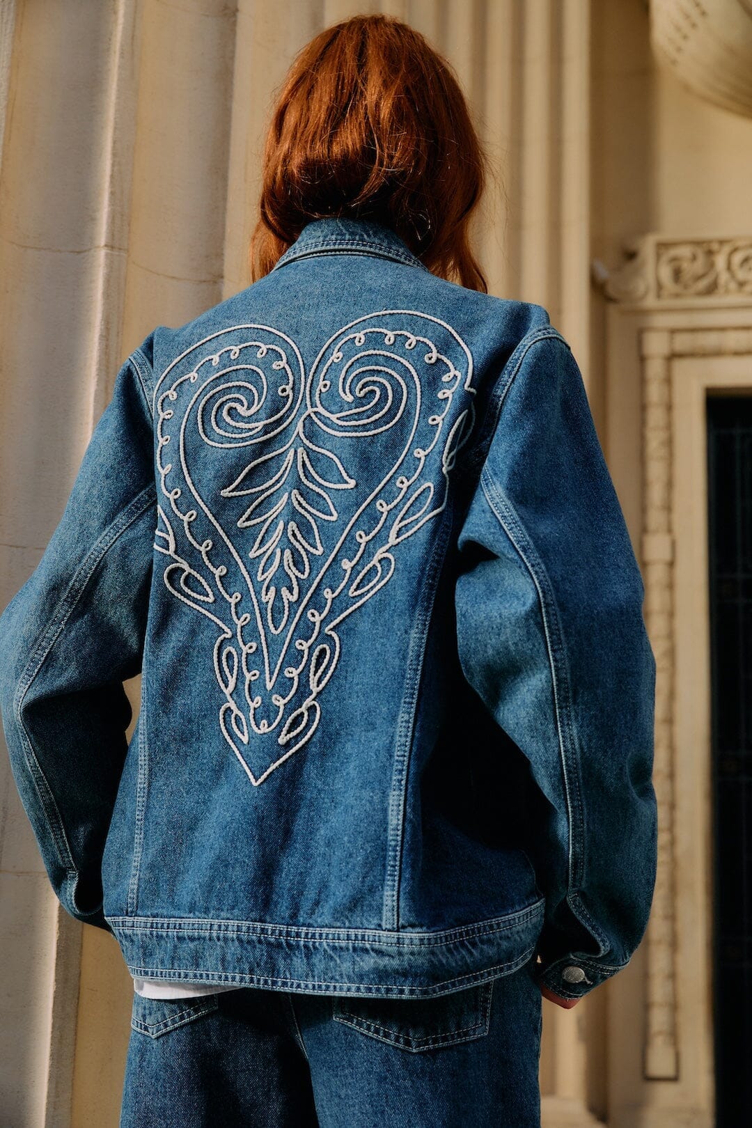 Denim Cornely Buttoned Embroidered Jacket
