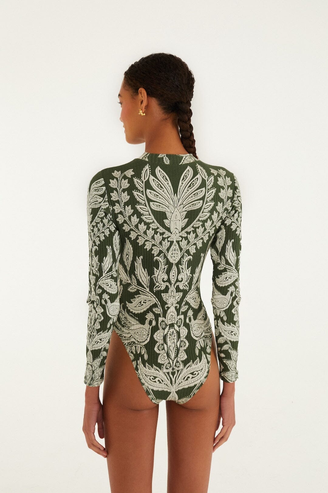 Dark Green Miranda Long Sleeve Bodysuit