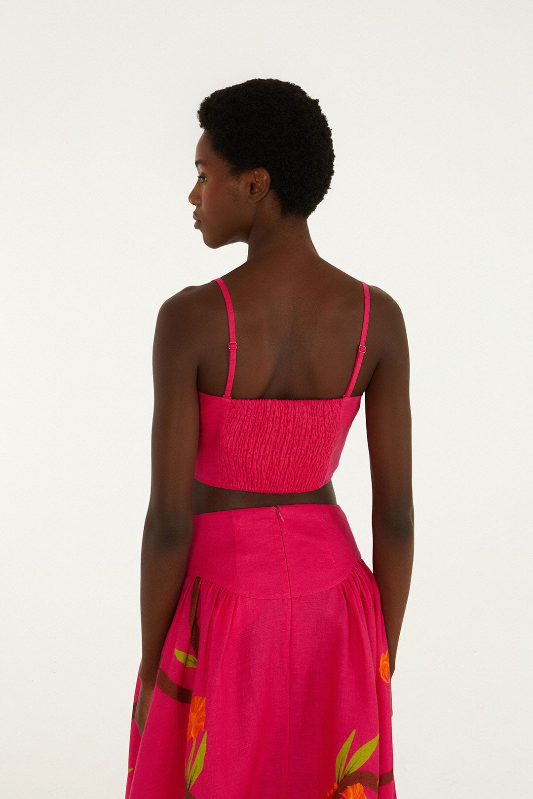 Pink Euroflax Premium Linen Corset Top