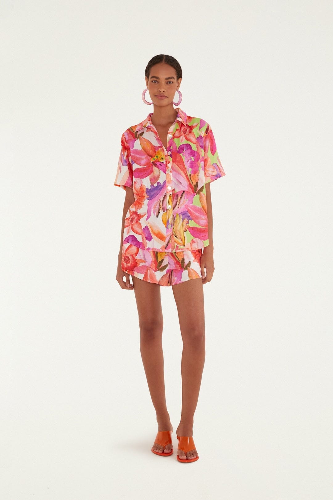 Multicolor Artsy Flora Lenzing Ecovero Euroflax Shirt