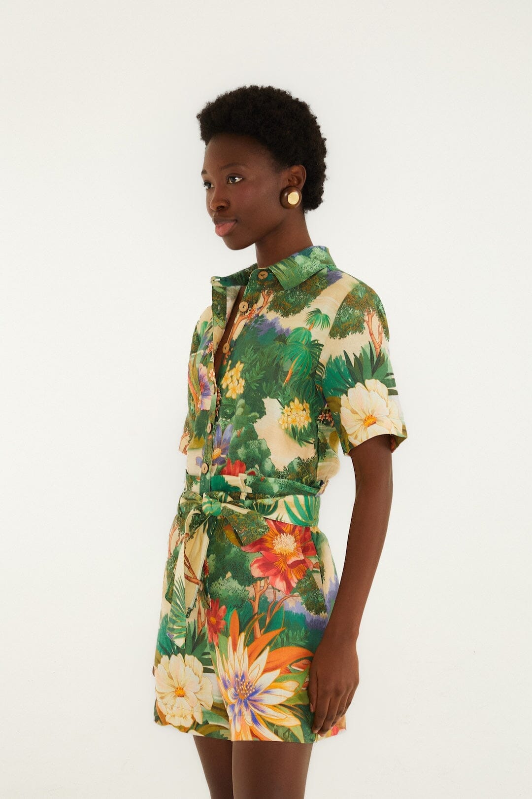 Multicolor Oriental Garden Lenzing Ecovero Euroflax Romper