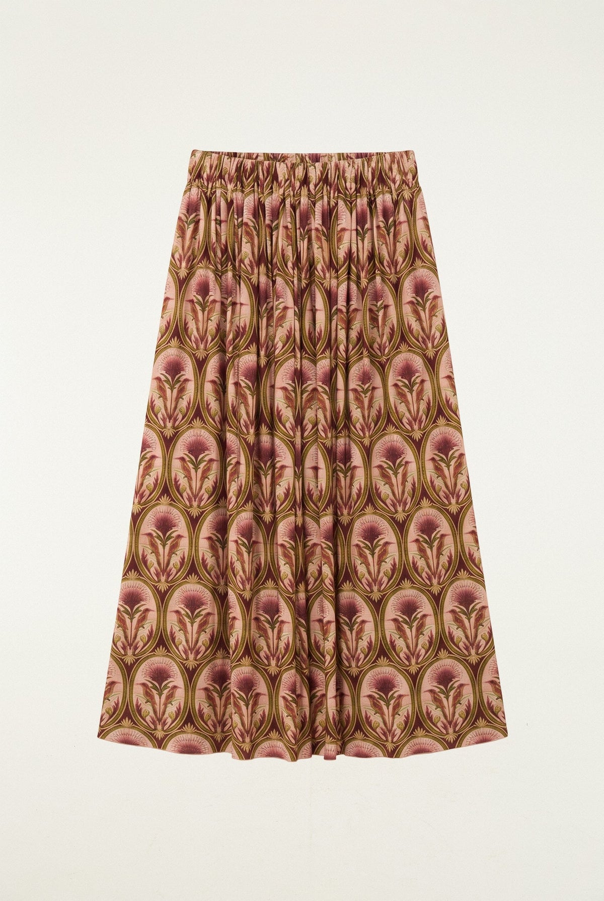 Garden Medal Pleated Midi Skirt