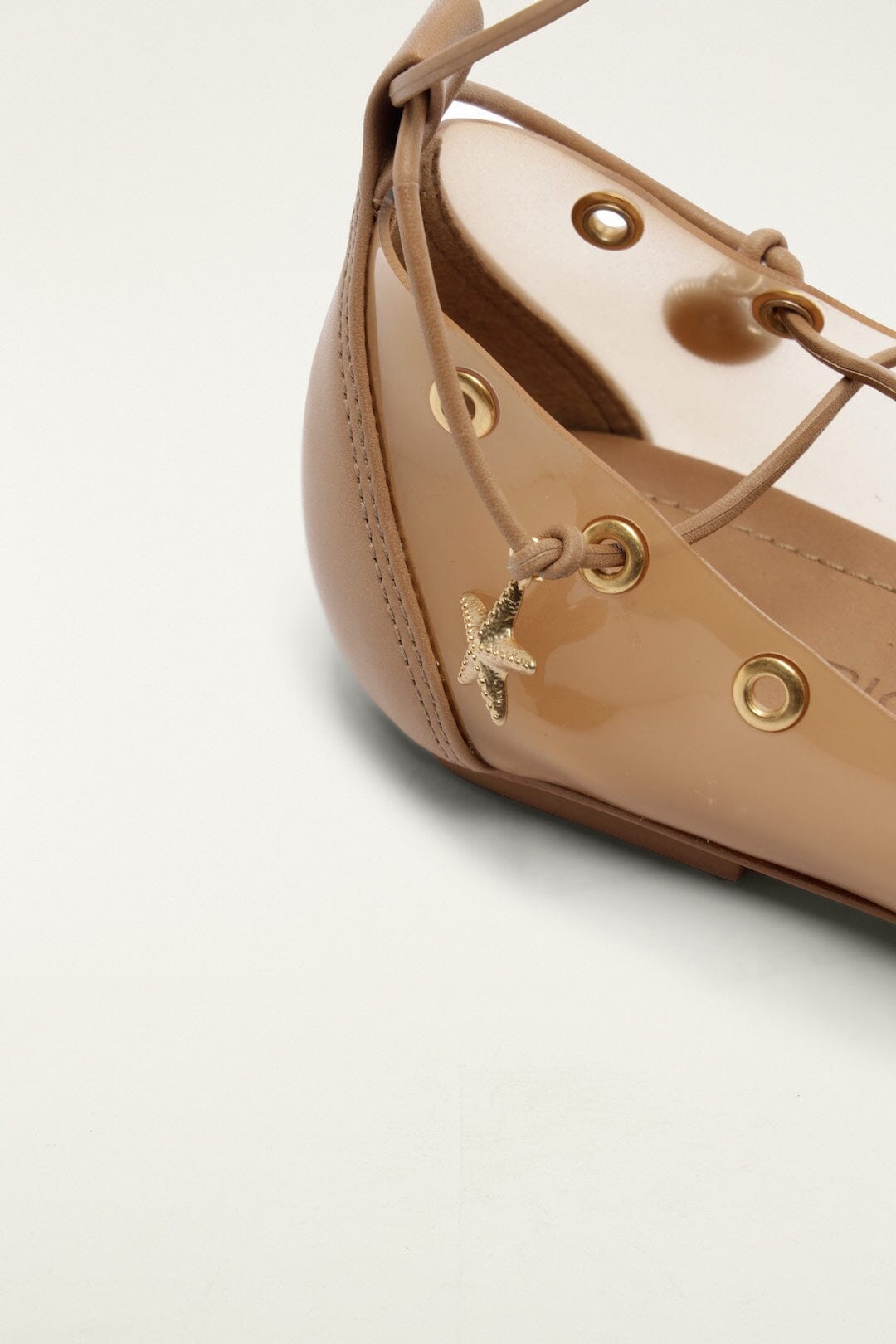 Yellow Sea Lace Up Jelly Ballerina