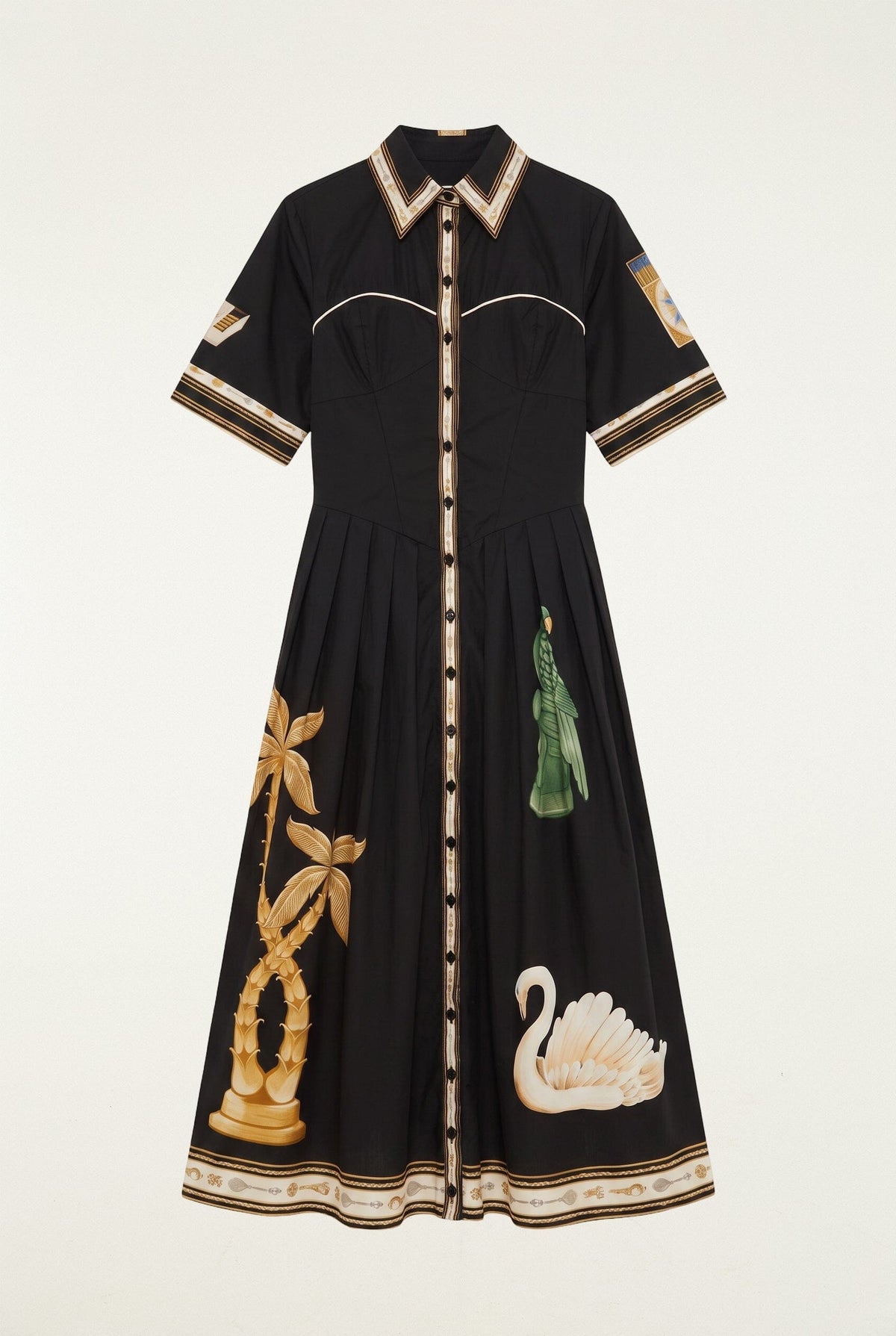 Vintage Souvenirs Black Buttoned Midi Dress