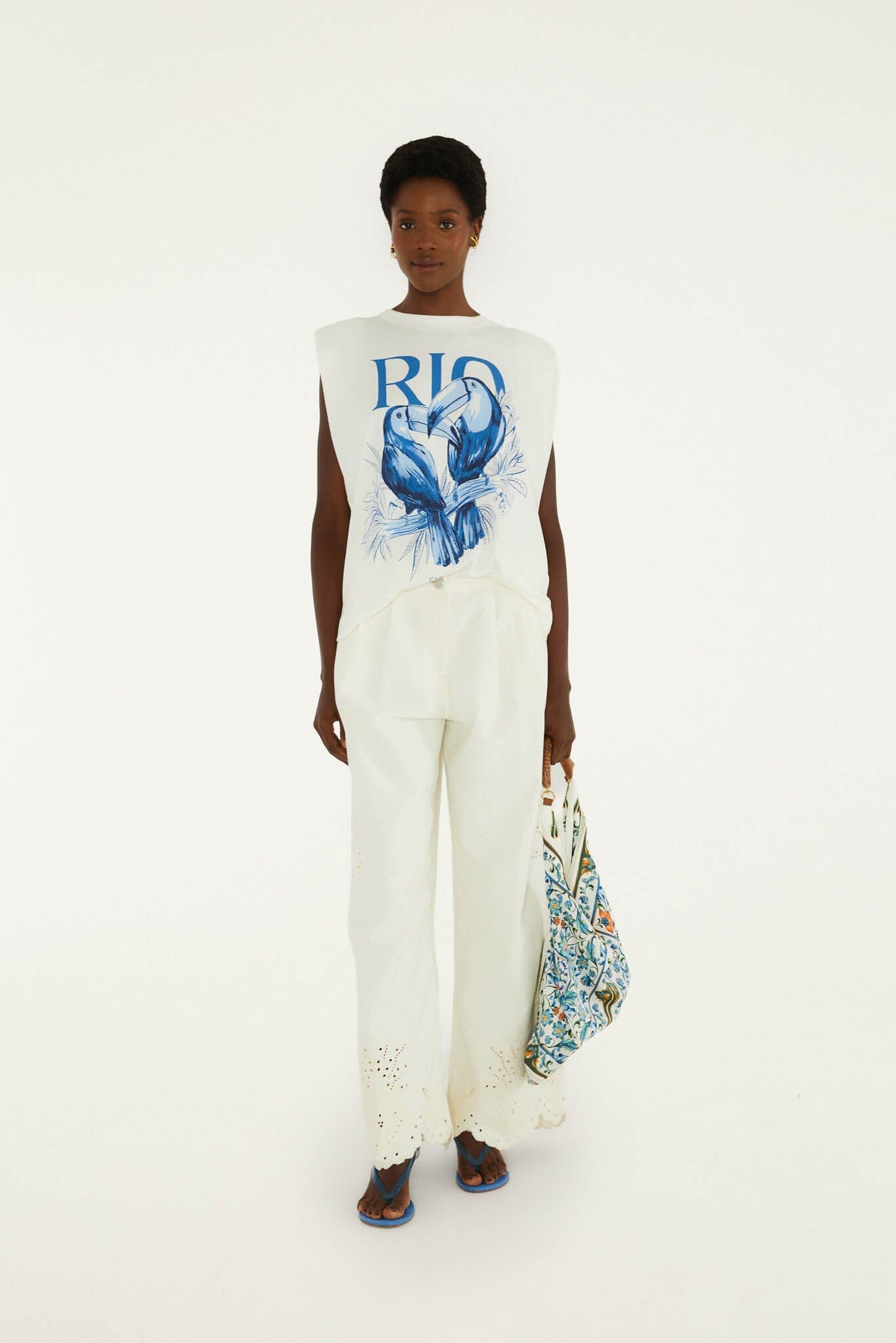 Off-White Flowers Satin Medium Scarf Bag