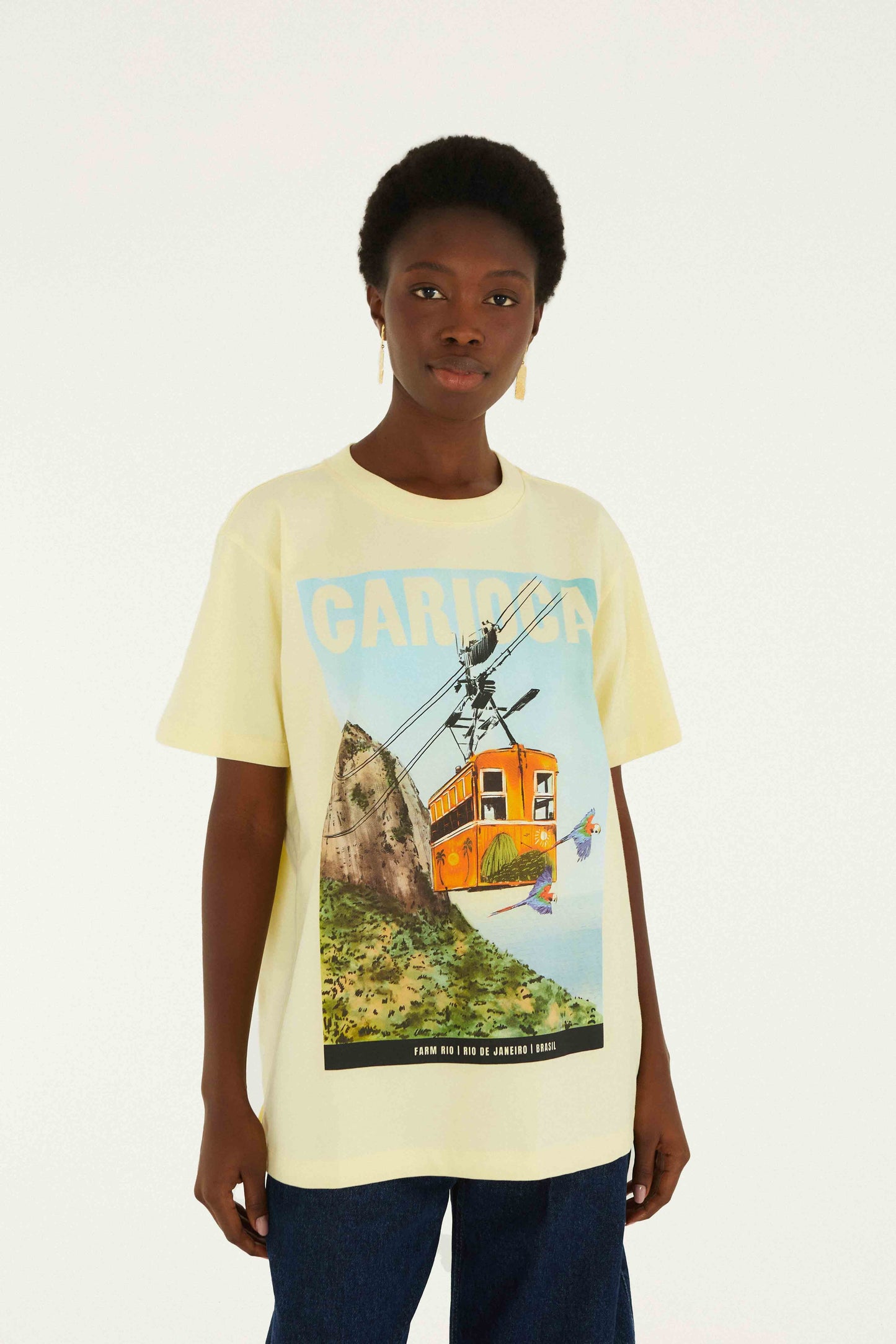 Bondinho Landscape Carioca Organic Cotton Relaxed T-Shirt