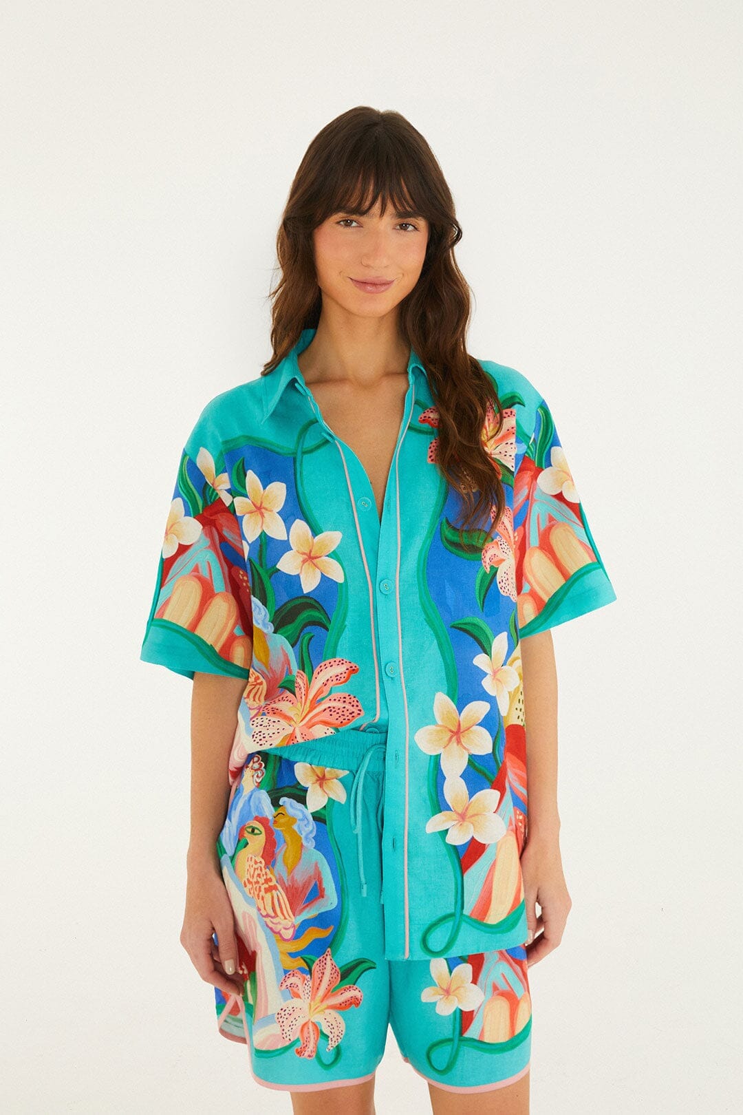 Multicolor Garden Of Life Scarf Lenzing Ecovero Euroflax Shirt