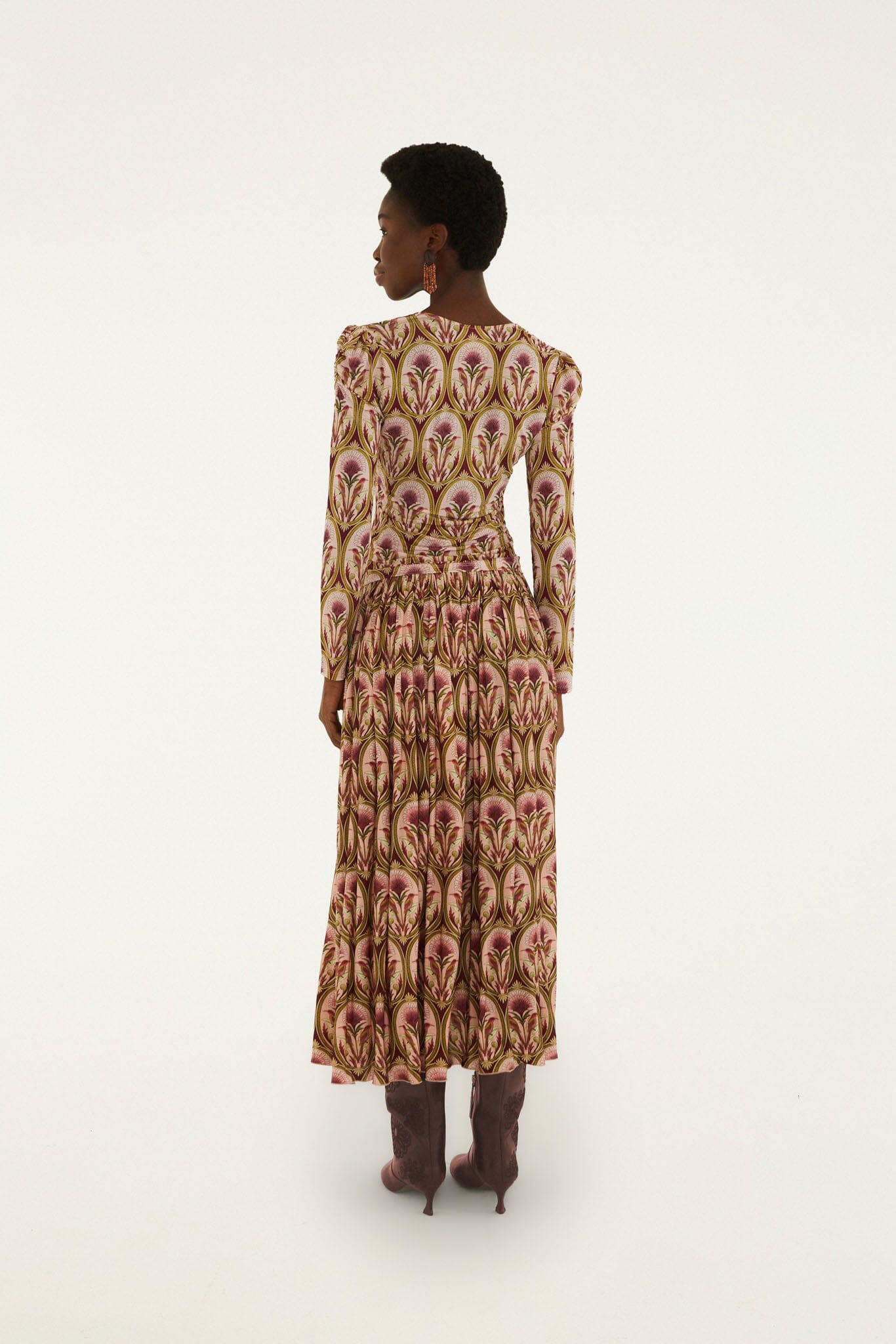 FARM Rio model wearing the Garden Medal Midi Skirt