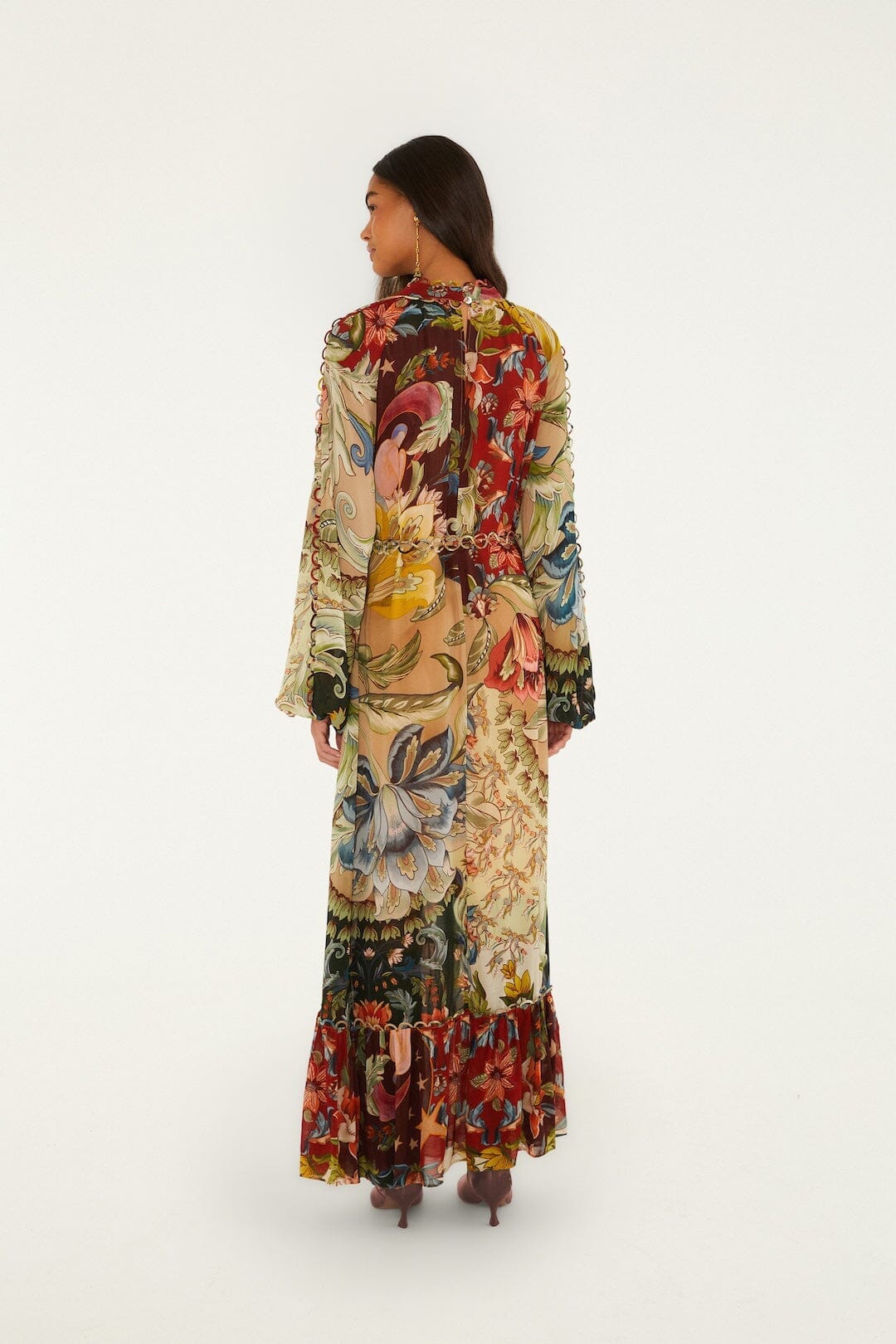 Mixed Lunar Boho Long Sleeve Maxi Dress