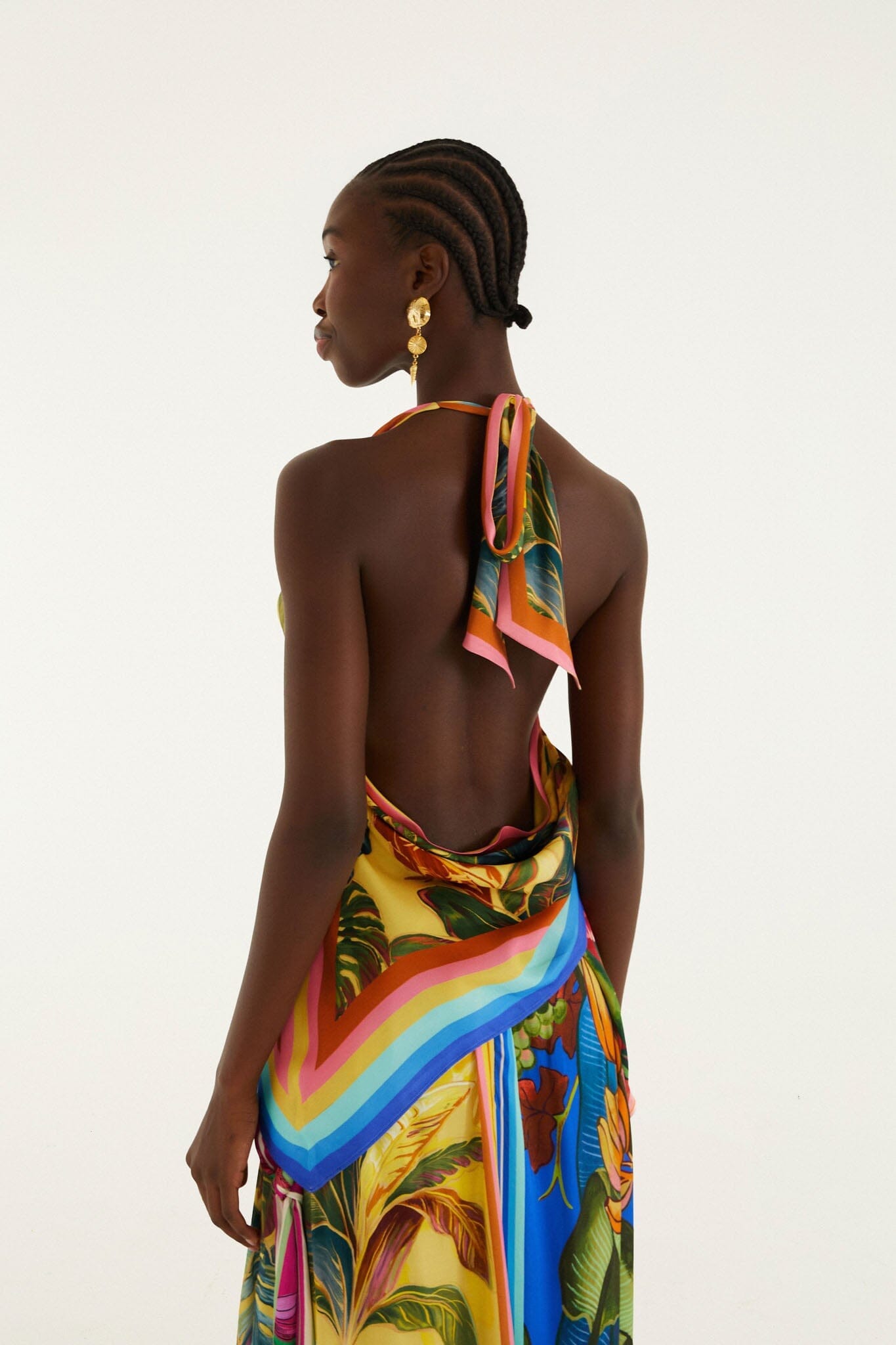 Multicolor Rainbow Summer Scarf Lenzing Ecovero Viscose Blouse