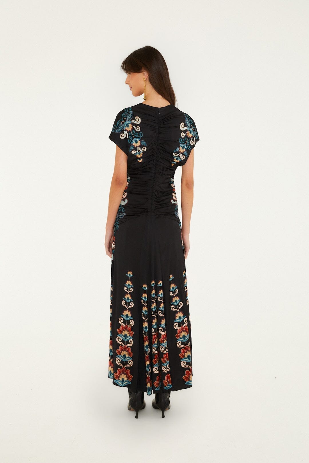 Nikita Winter Short Sleeve Ruched Maxi Dress
