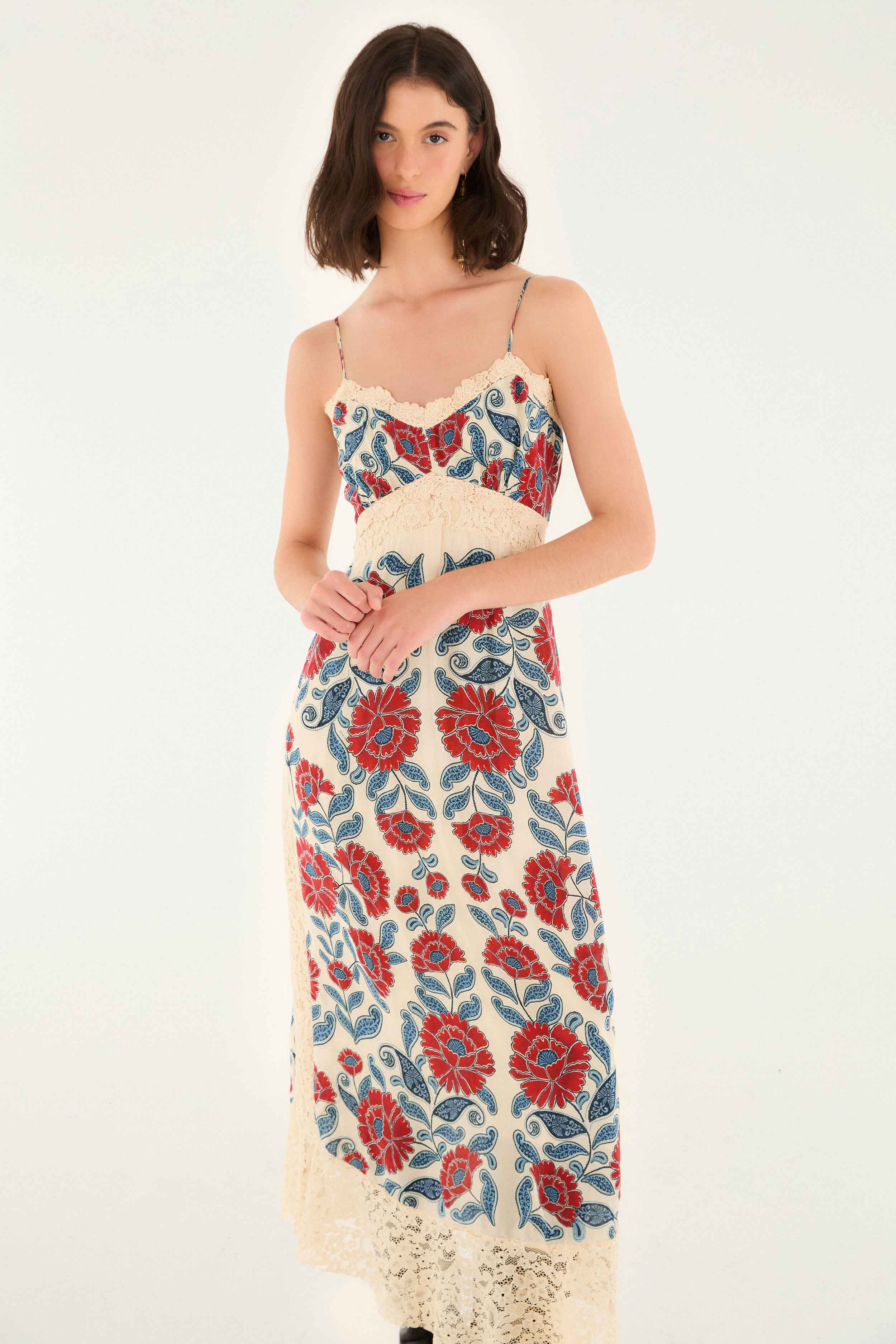 Sand Francesca Midi Dress | FARM Rio Sand Francesca Midi Dress | FARM Rio