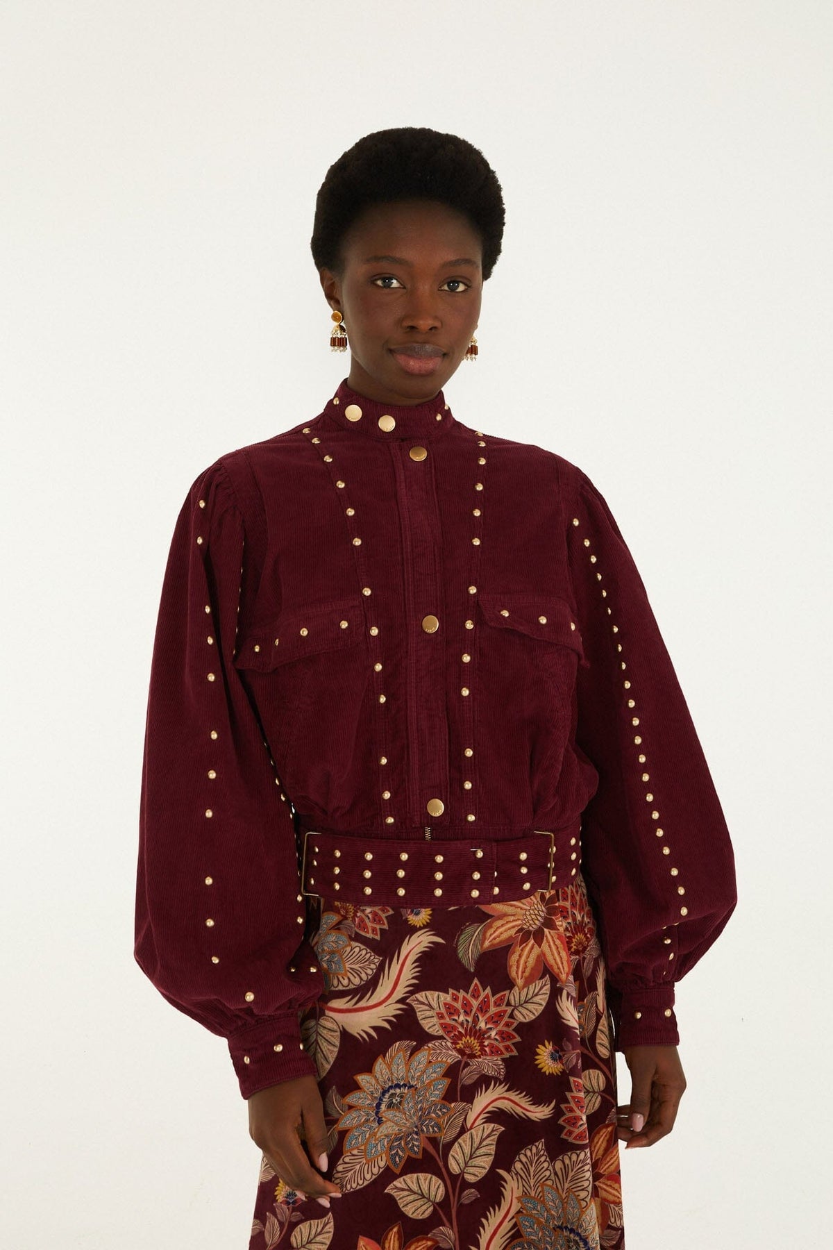 Studded Corduroy Velvet Jacket