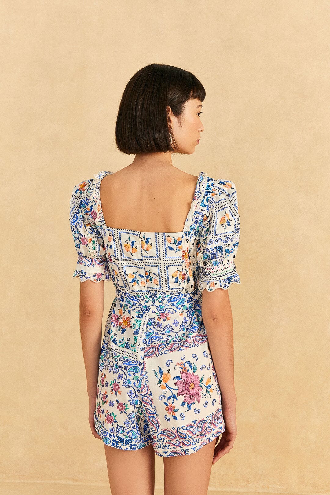 Off-White Romantic Bandanas Organic Cotton Romper