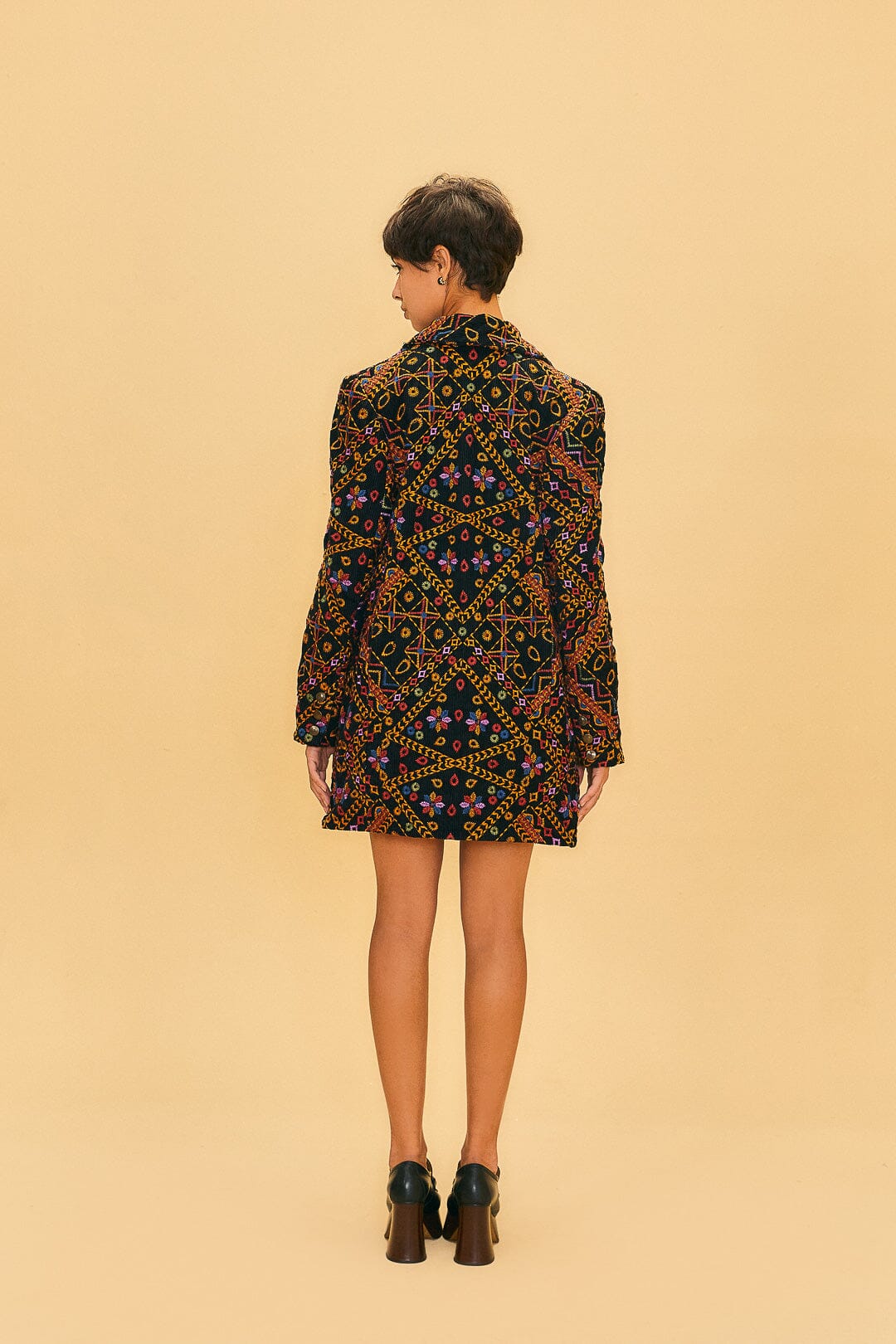 Embroidered Corduroy Blazer