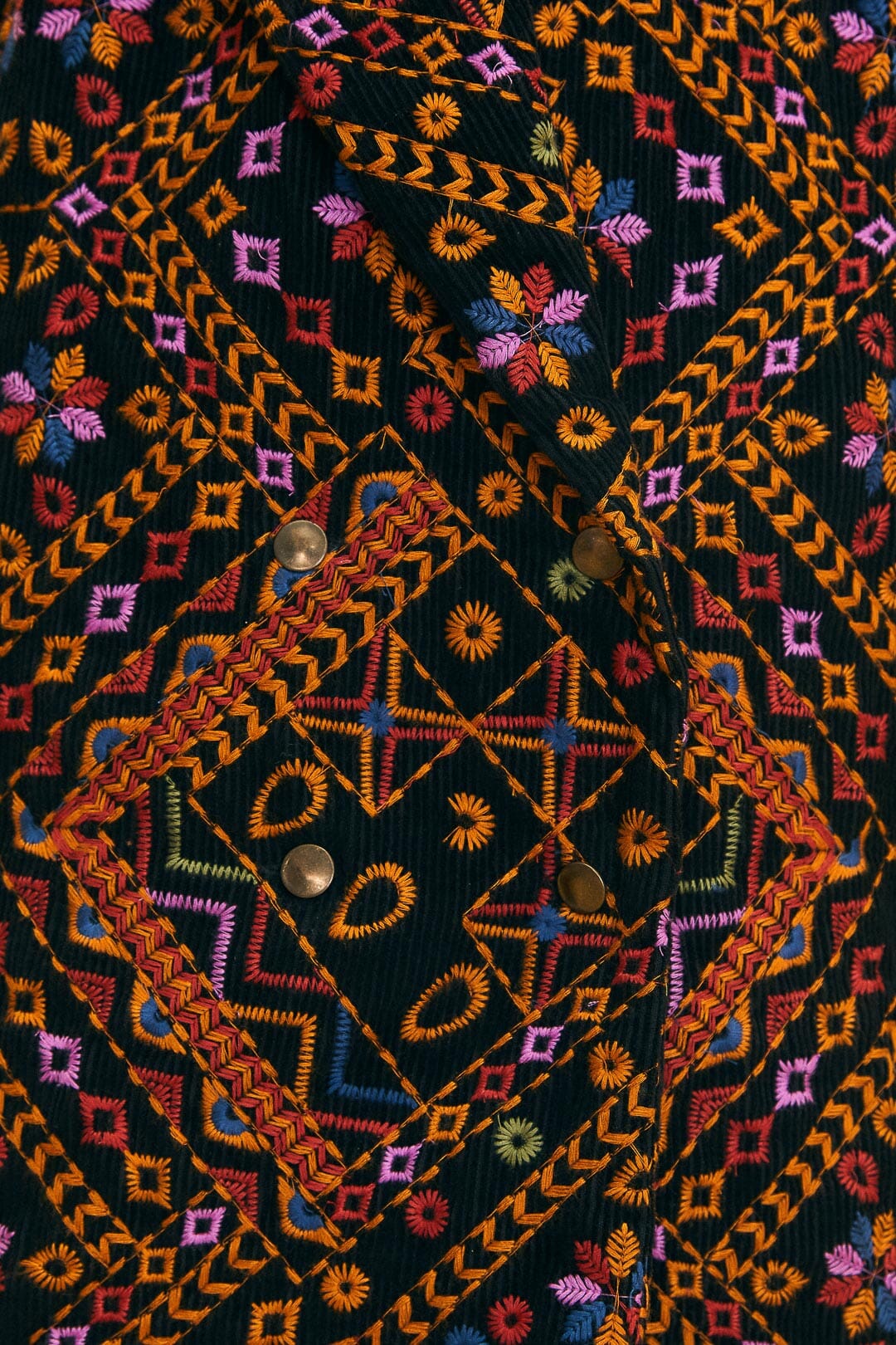 Embroidered Corduroy Blazer