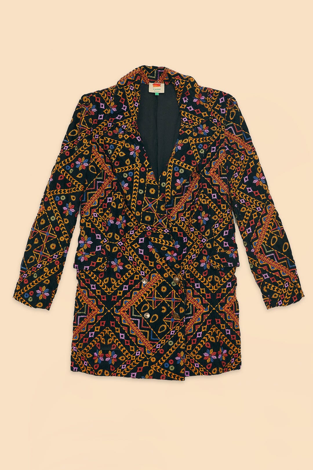 Embroidered Corduroy Blazer