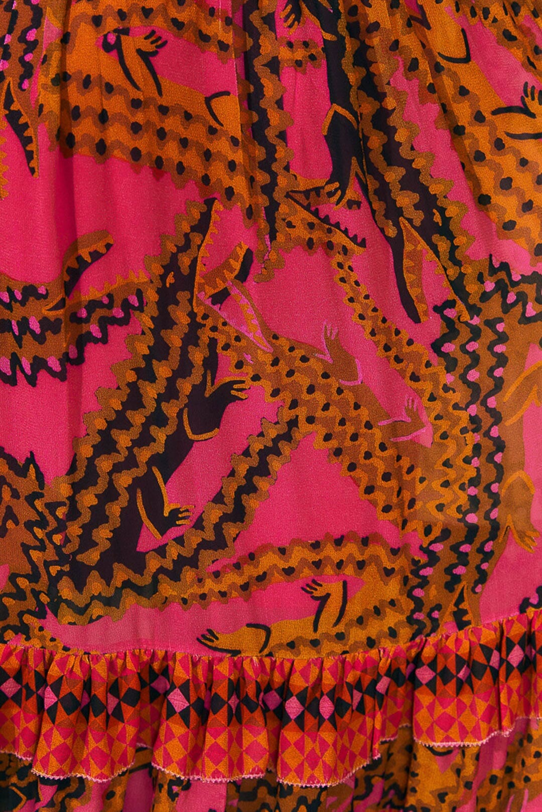 Pink Croco Short Sleeve Maxi Dress