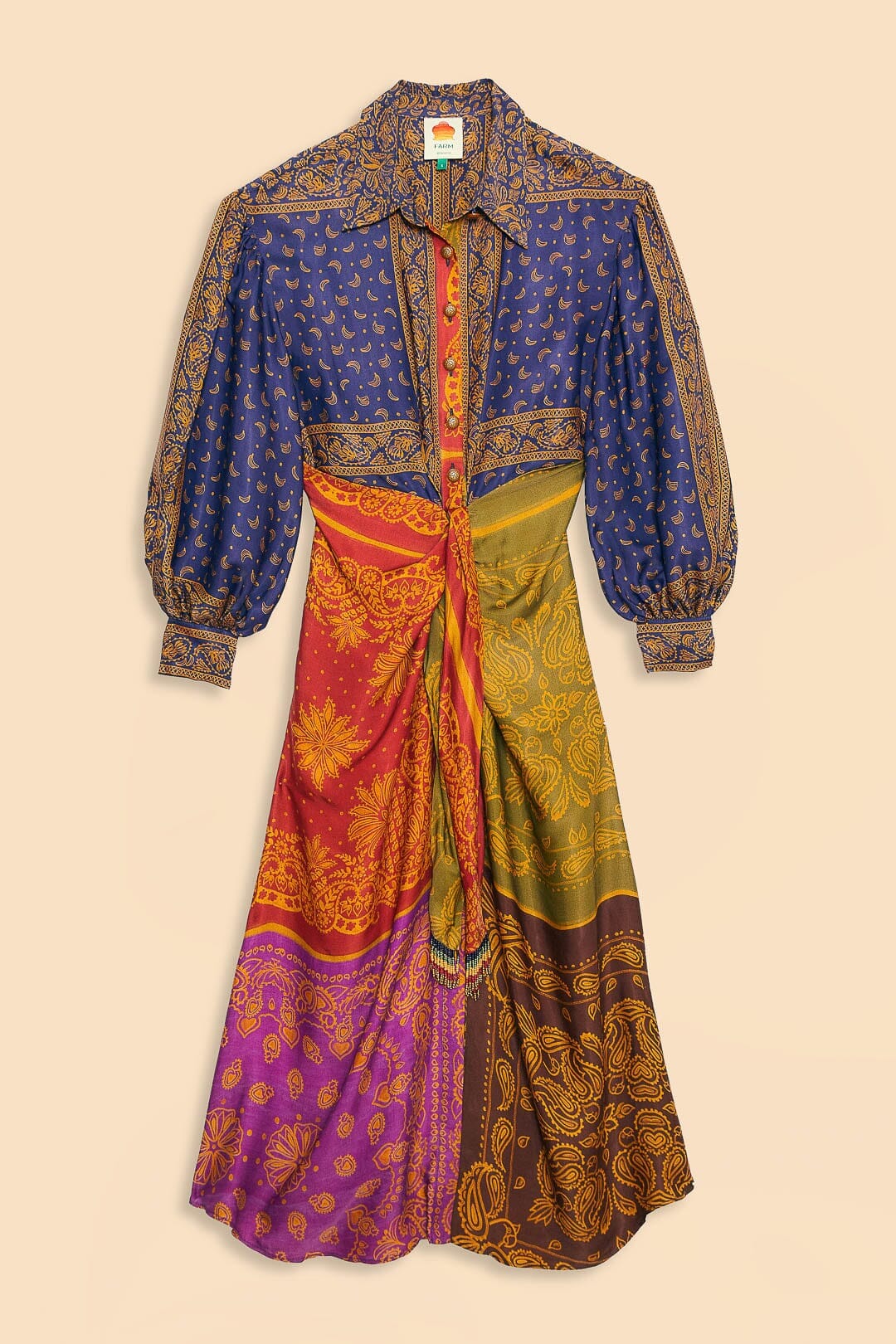 Multicolor Bandana Dream Midi Shirtdress