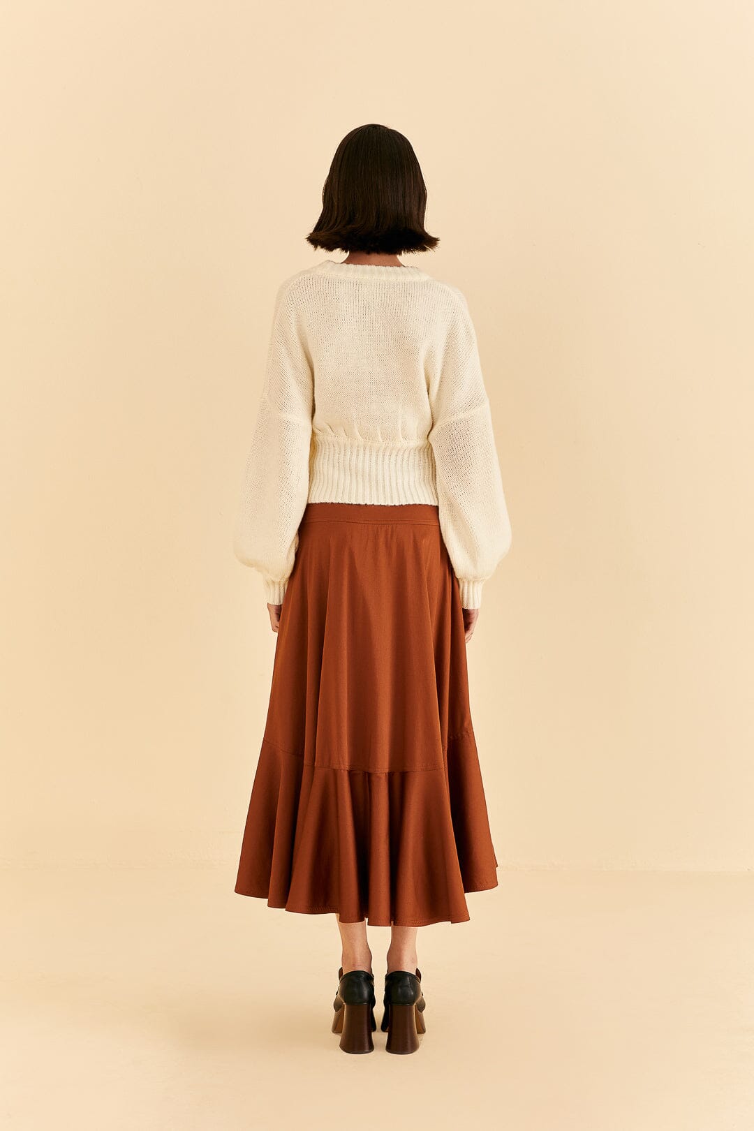 Caramel Ruffle Maxi Skirt