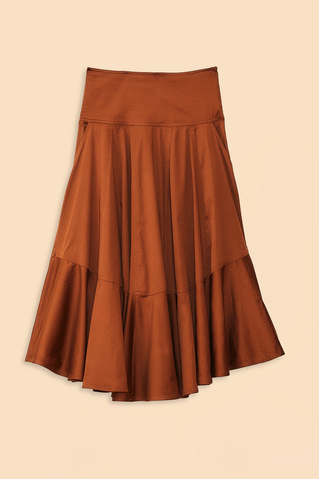 Caramel Ruffle Maxi Skirt