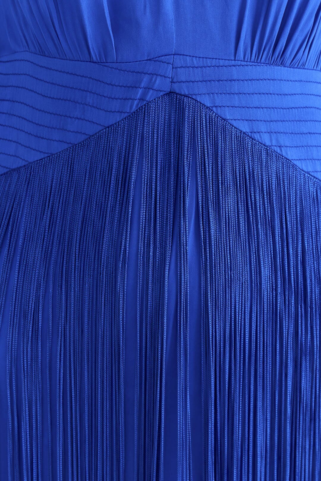 Bright Blue Fringes Maxi Dress