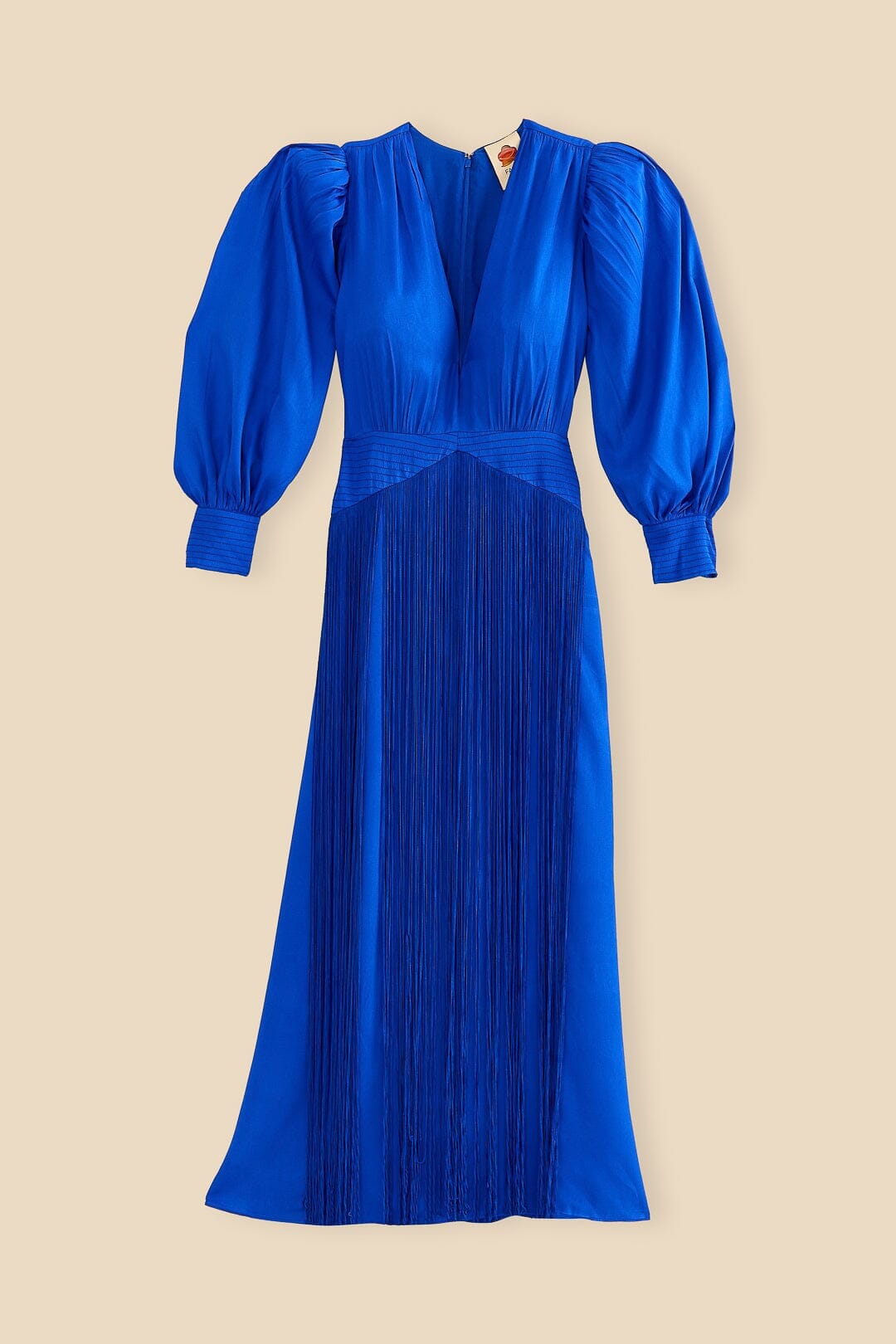 Bright Blue Fringes Maxi Dress