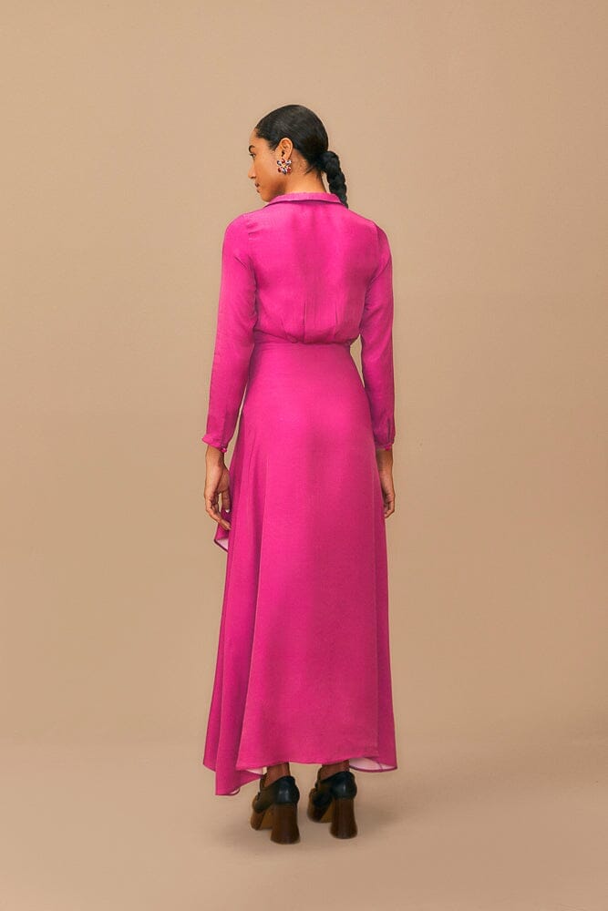 Pink Long Sleeve Maxi Dress
