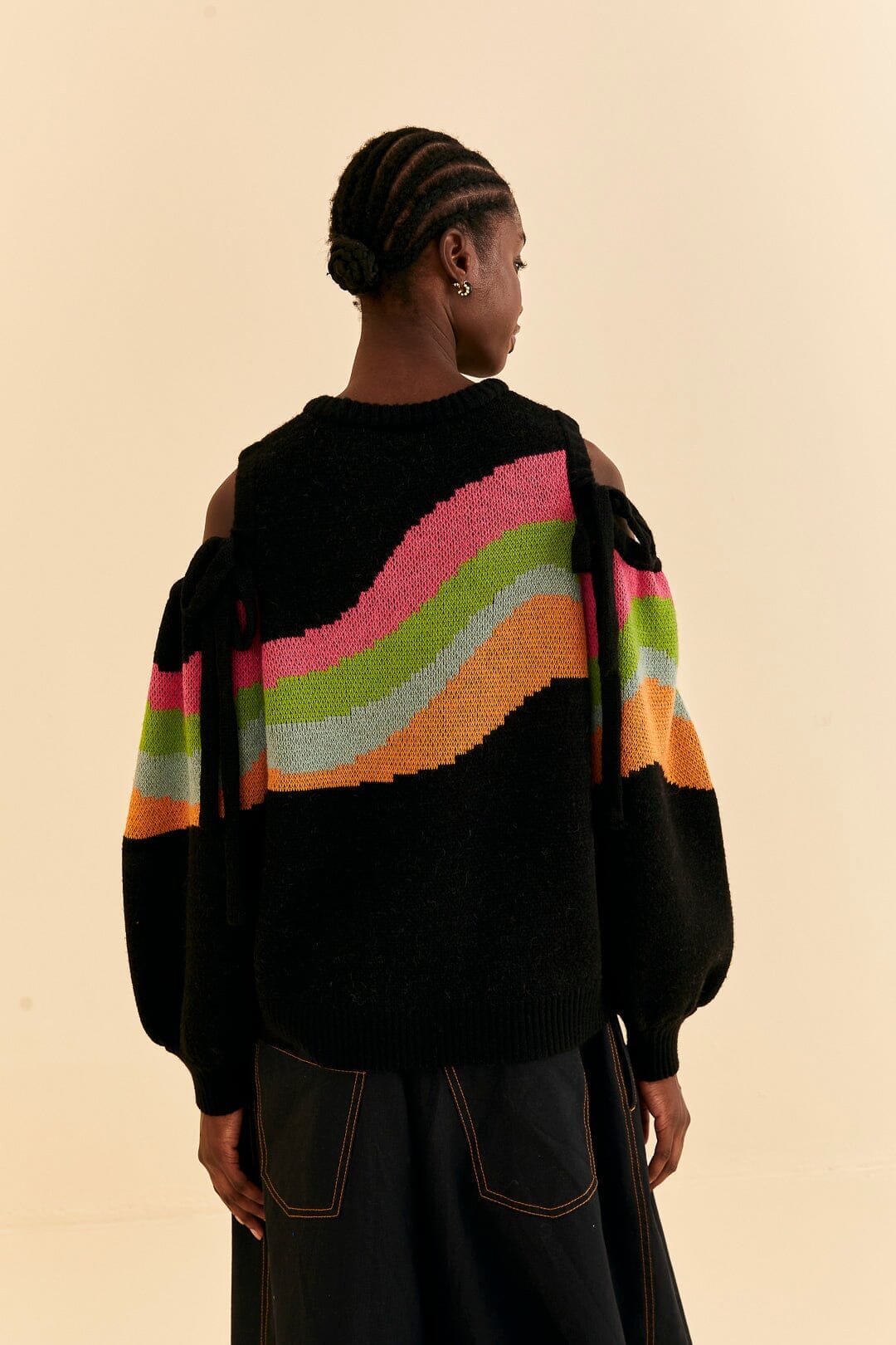 Shoulder Cut Outs Knit Sweater
