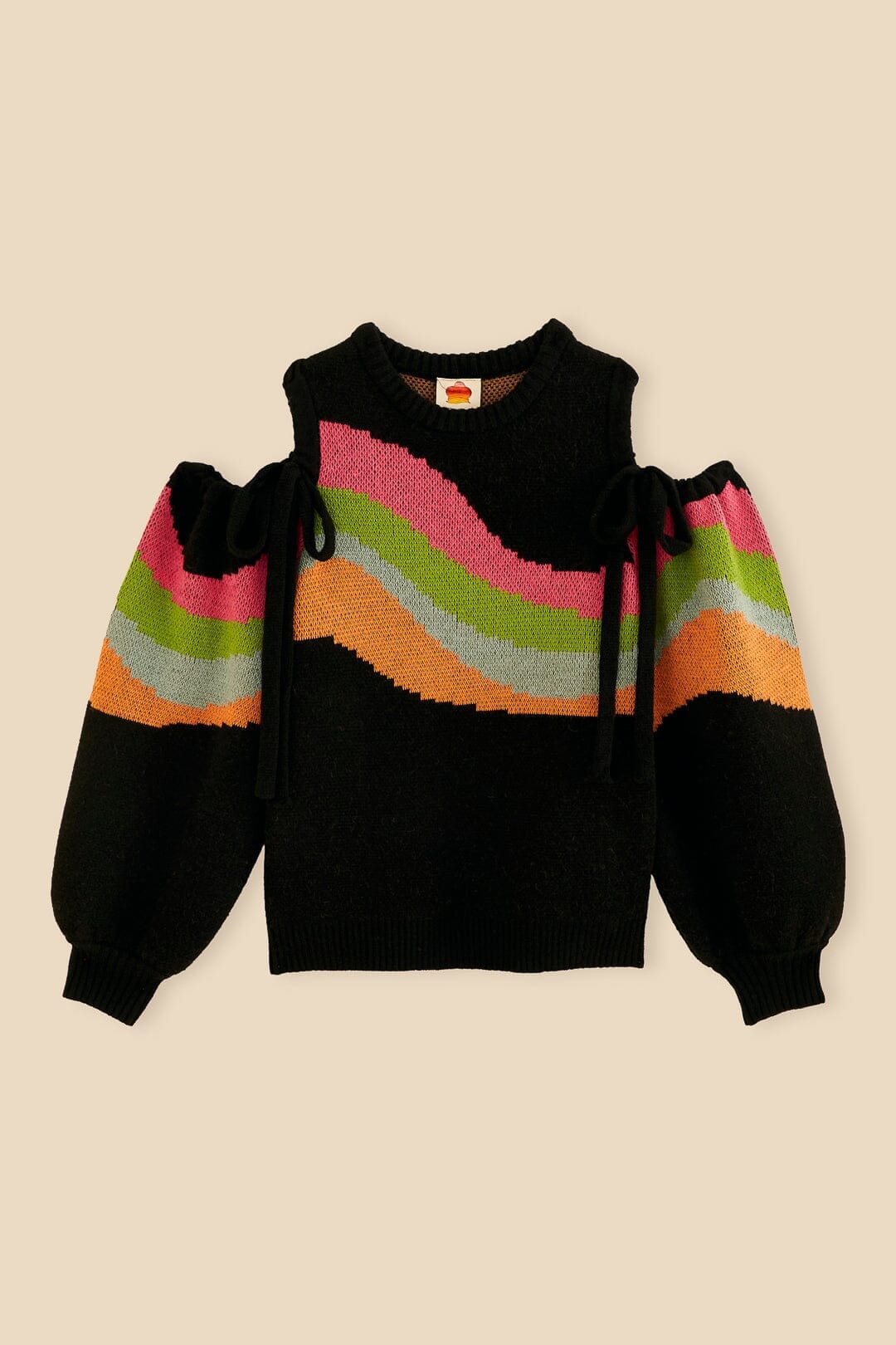Shoulder Cut Outs Knit Sweater