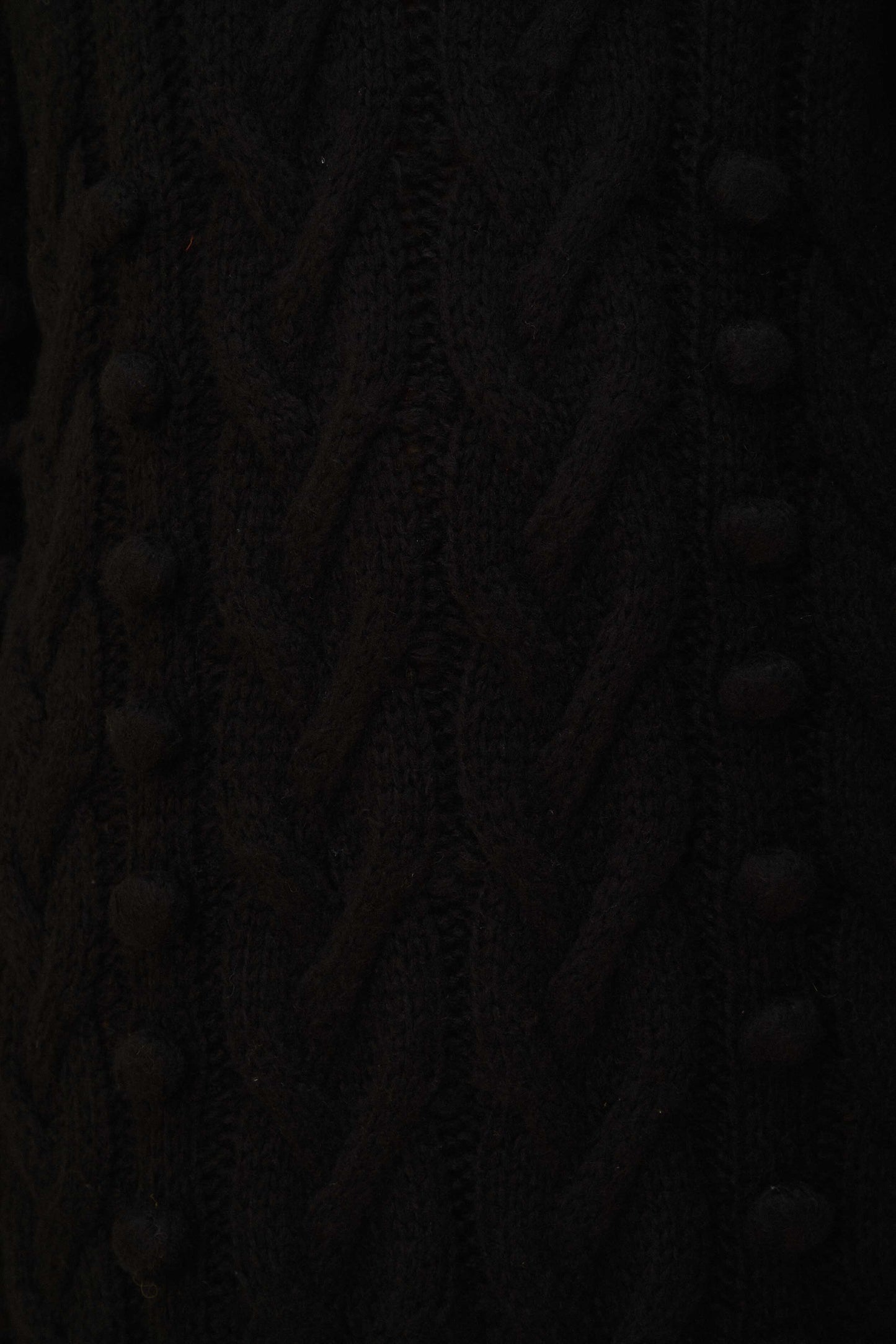 Black Braided Midi Sweater Dress