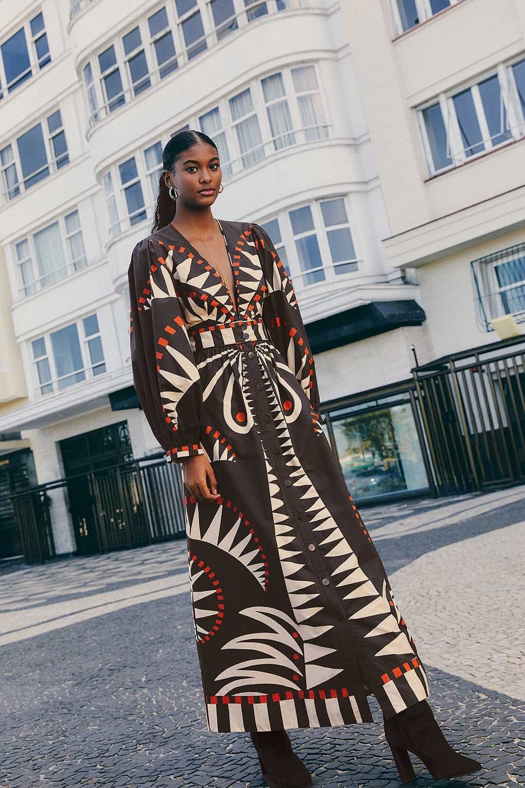 Black Coconut Grove Puff Sleeve Maxi Dress