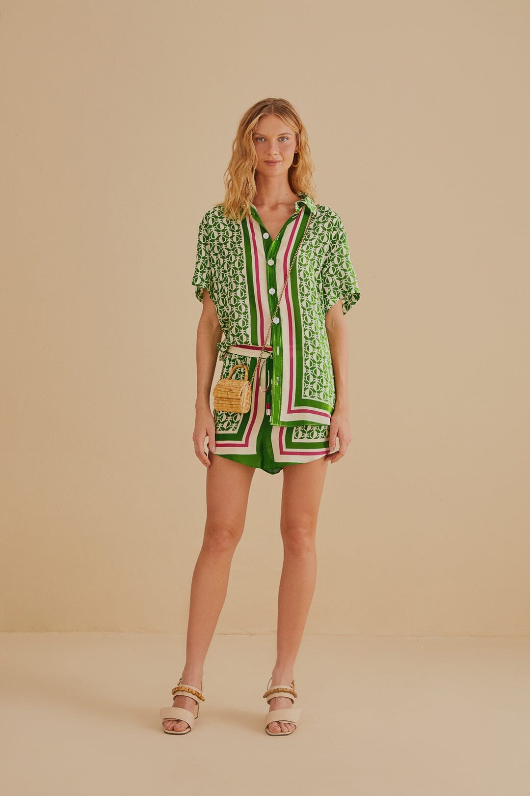 Green Pineapple Scarf Shirt