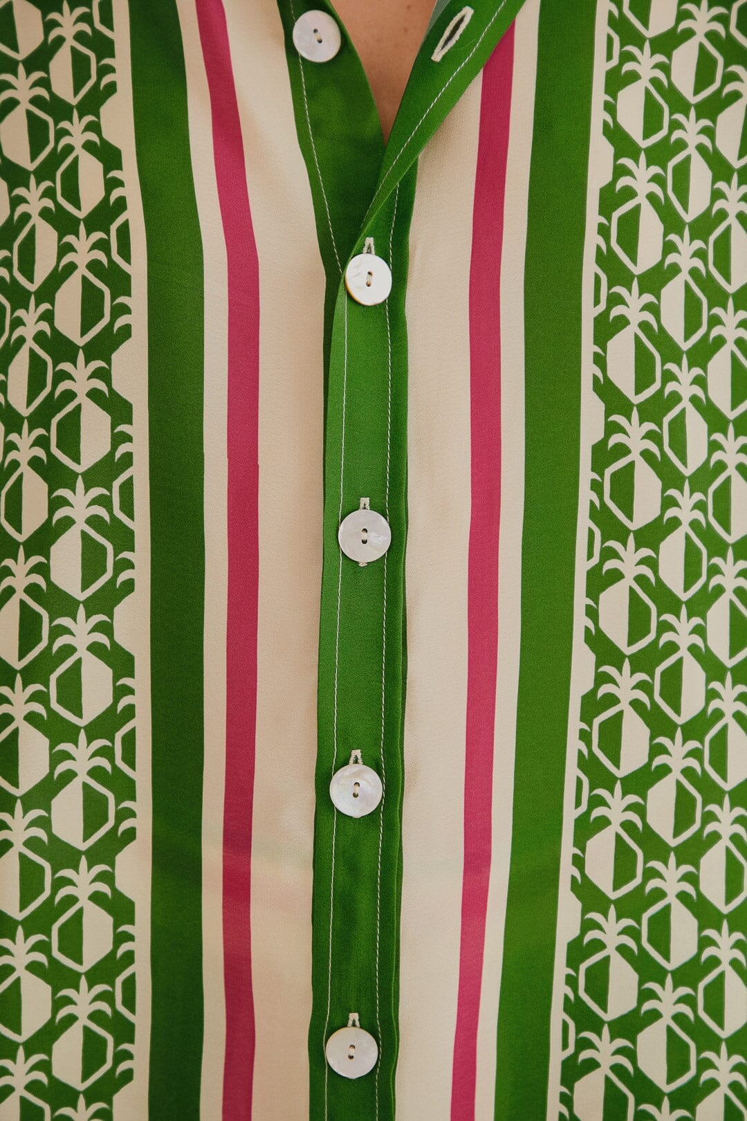 Green Pineapple Scarf Shirt
