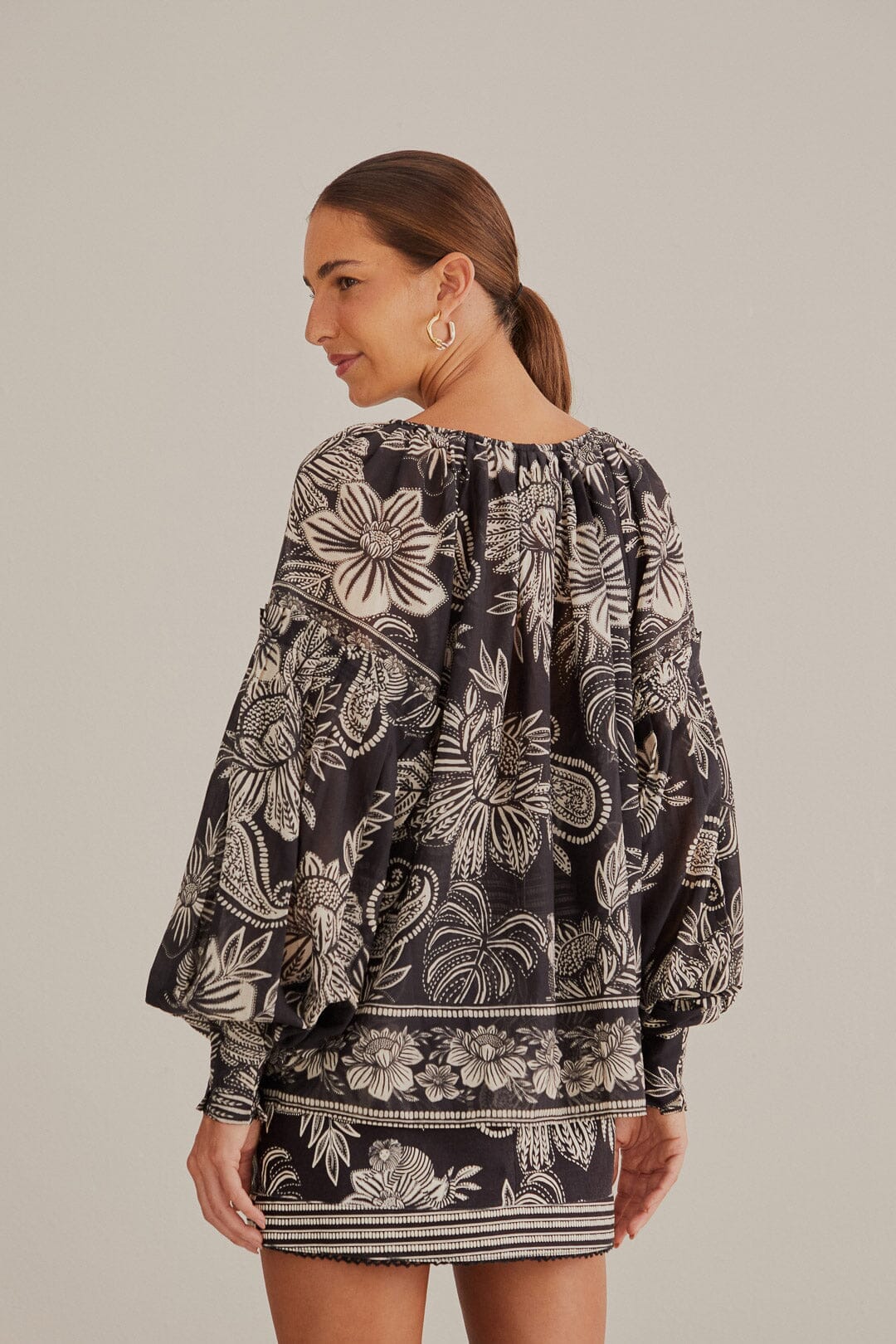 Black Paisley Bloom Blouse