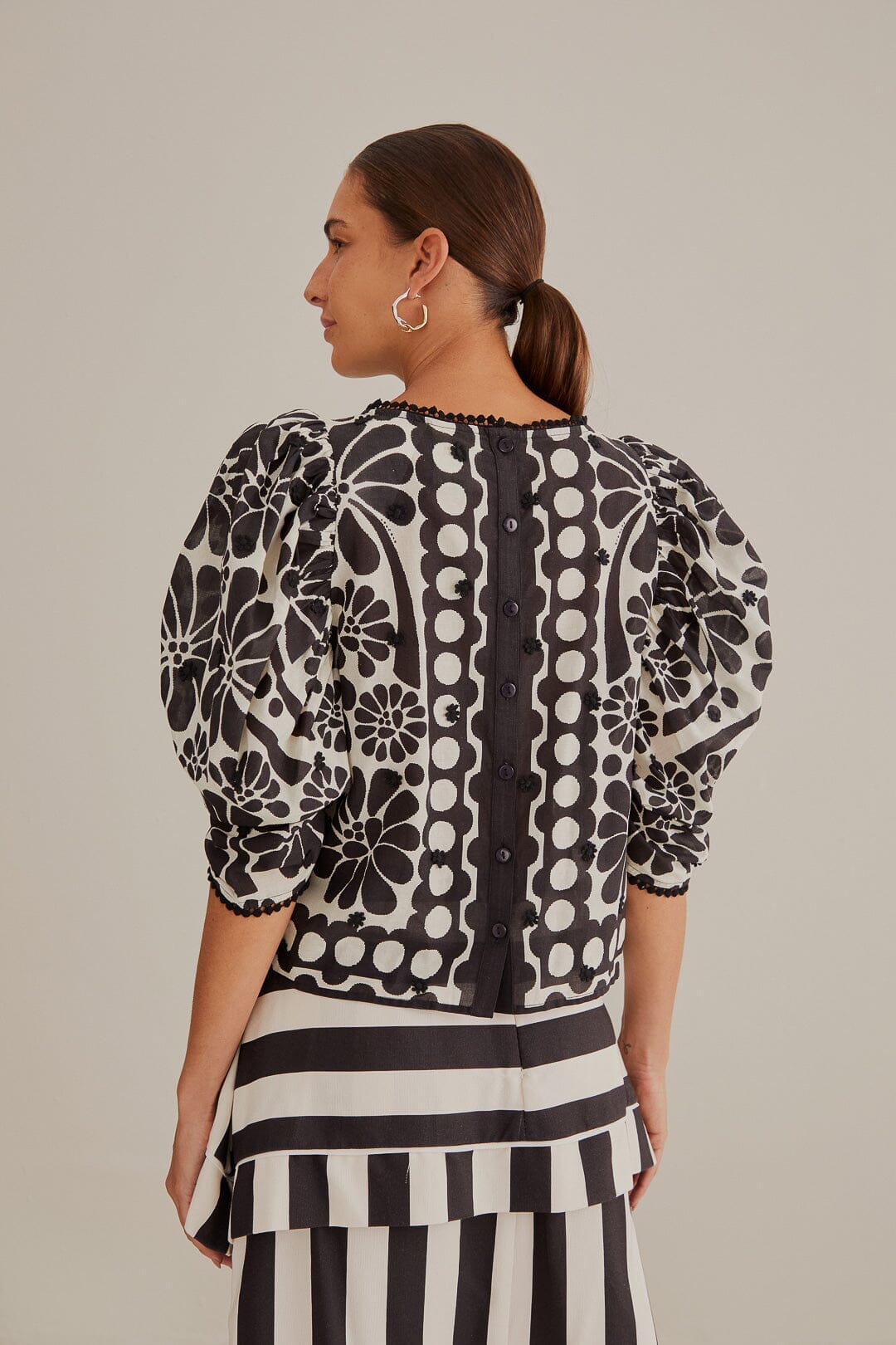 Black Palermo Puff Sleeve Blouse