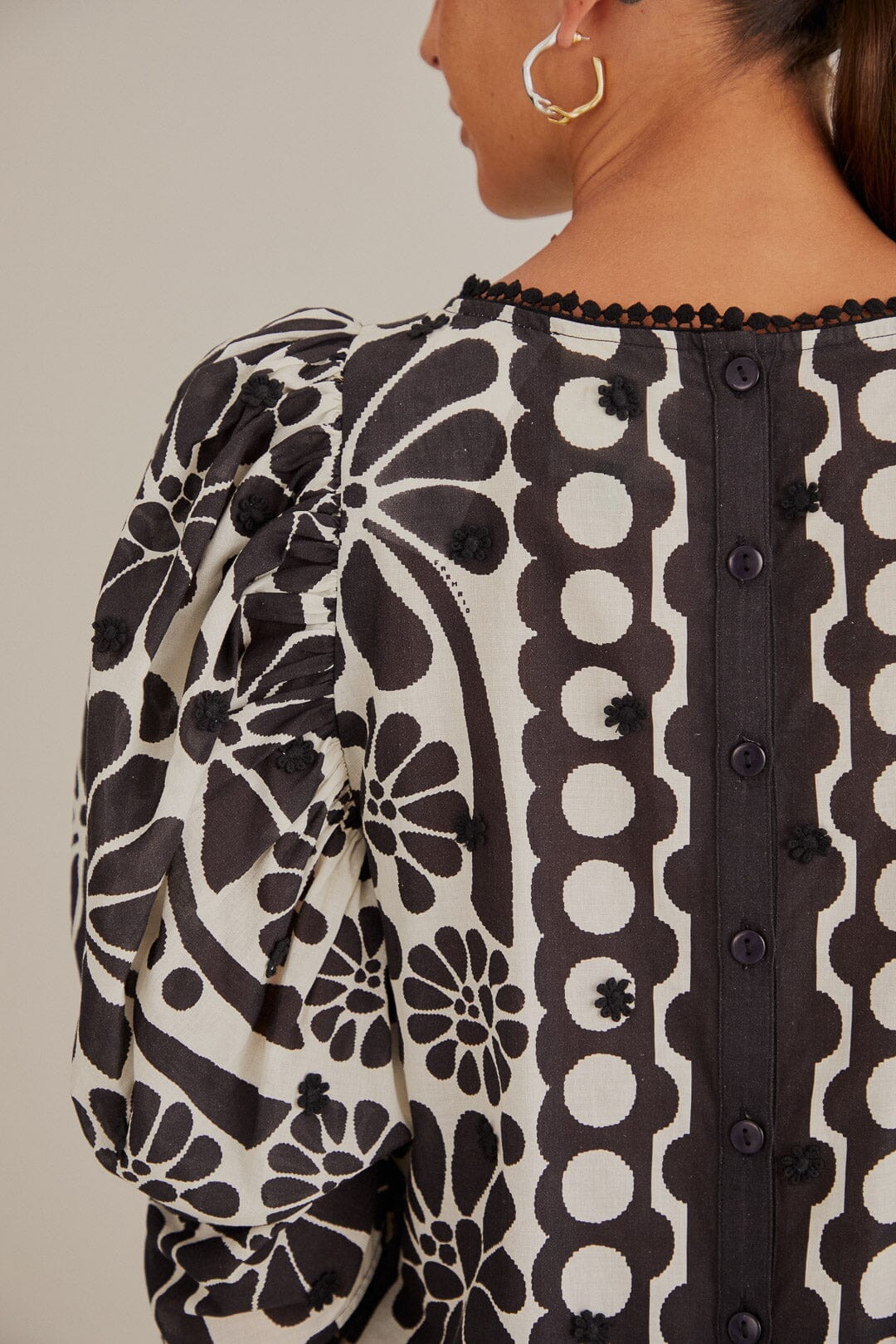 Black Palermo Puff Sleeve Blouse