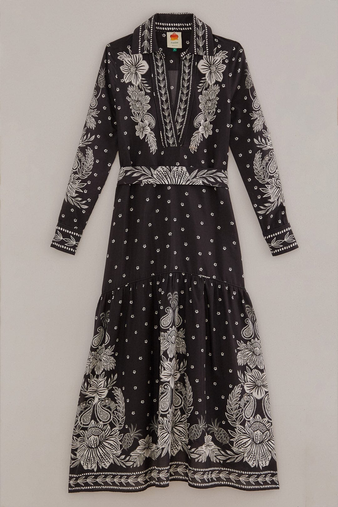Black Paisley Bloom Maxi Dress