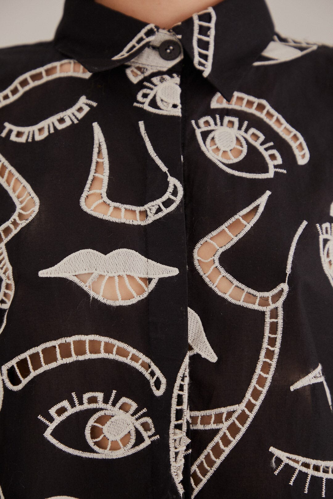 Black Richelieu Faces Shirt