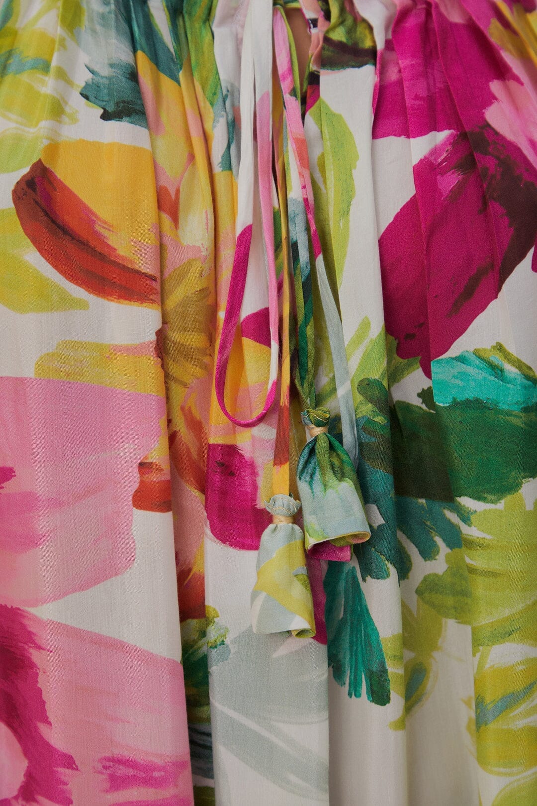 Off-White Painted Flowers Maxi Dress