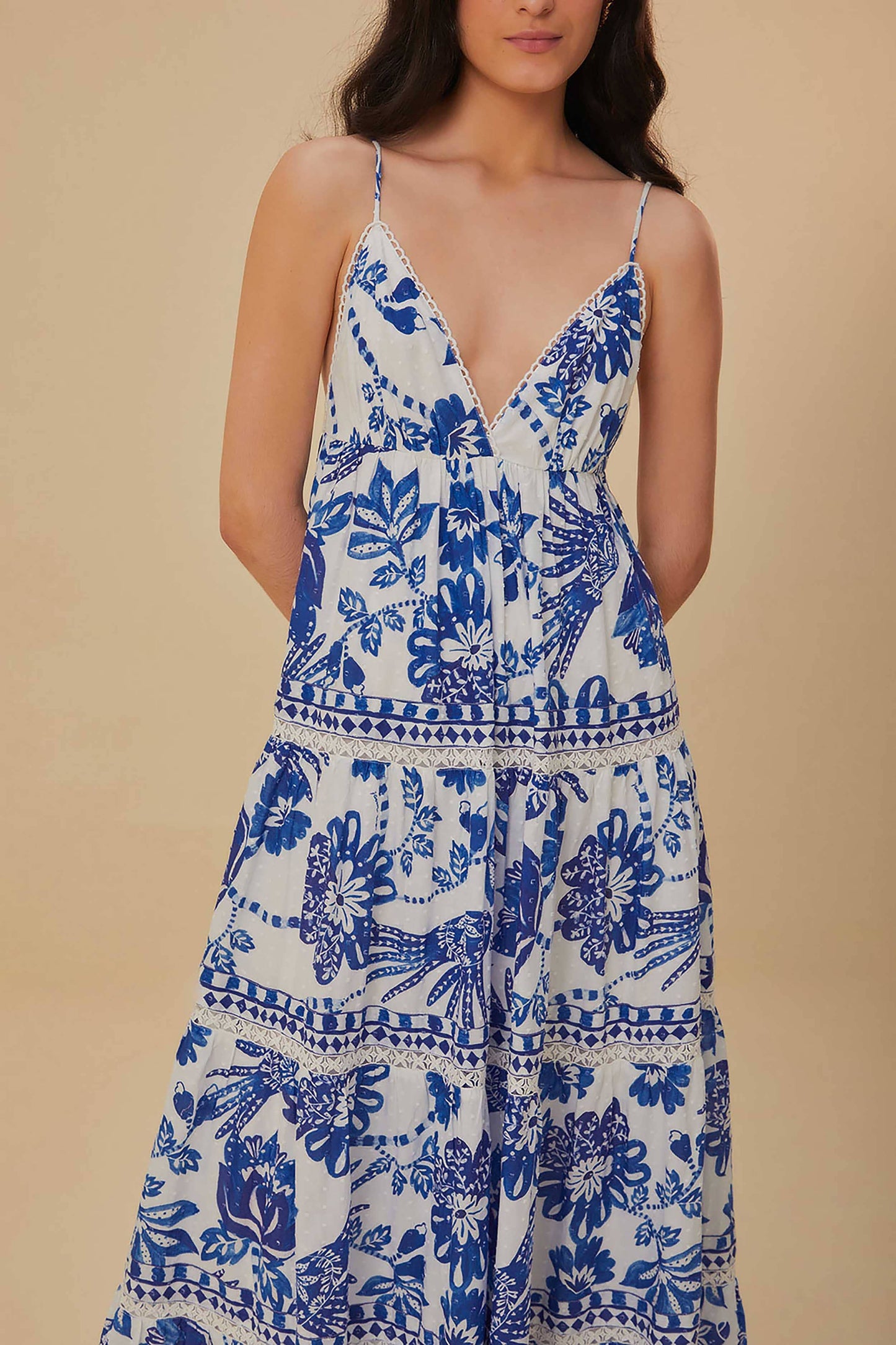 Off-White Flowerful Birds Maxi Dress