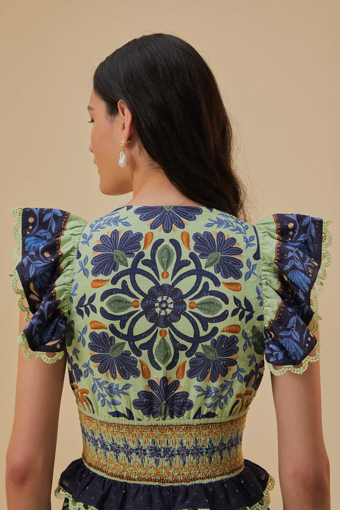 Ocean Tapestry Green Maxi Dress