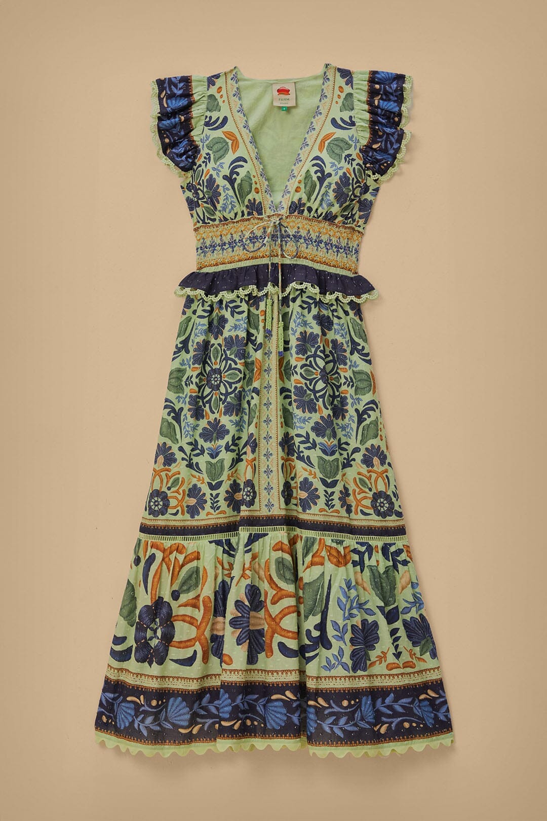 Ocean Tapestry Green Maxi Dress