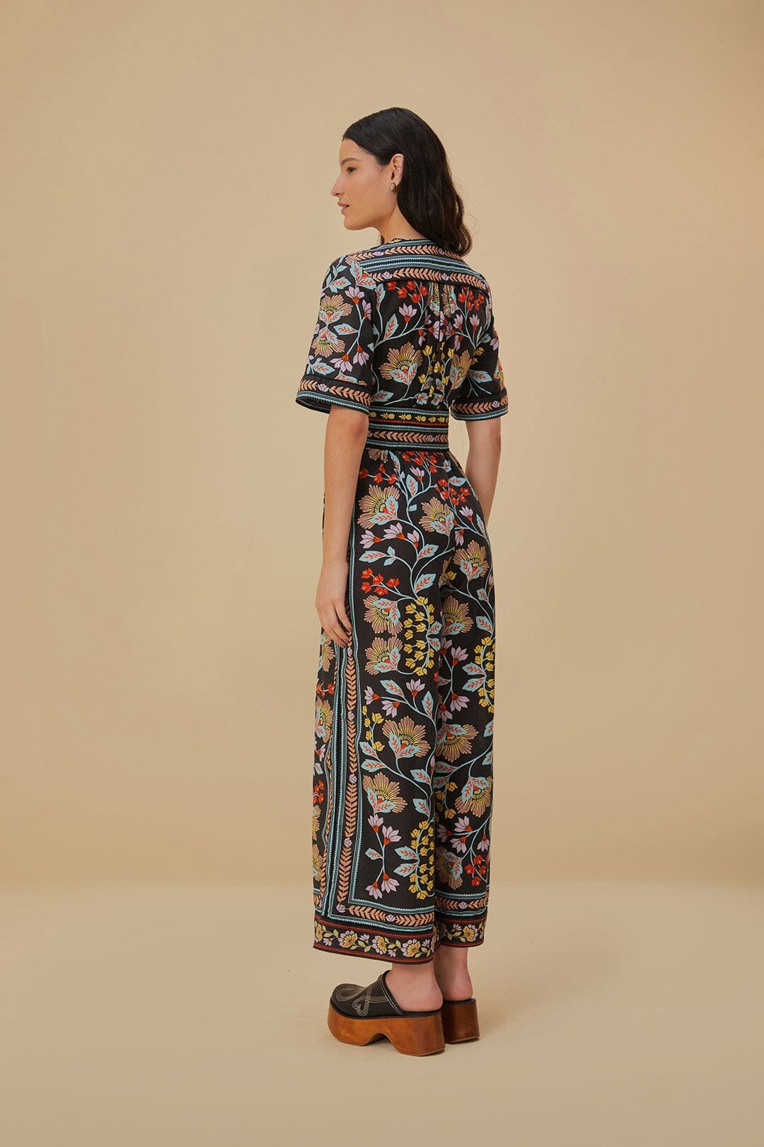 Flowery Black Jumpsuit