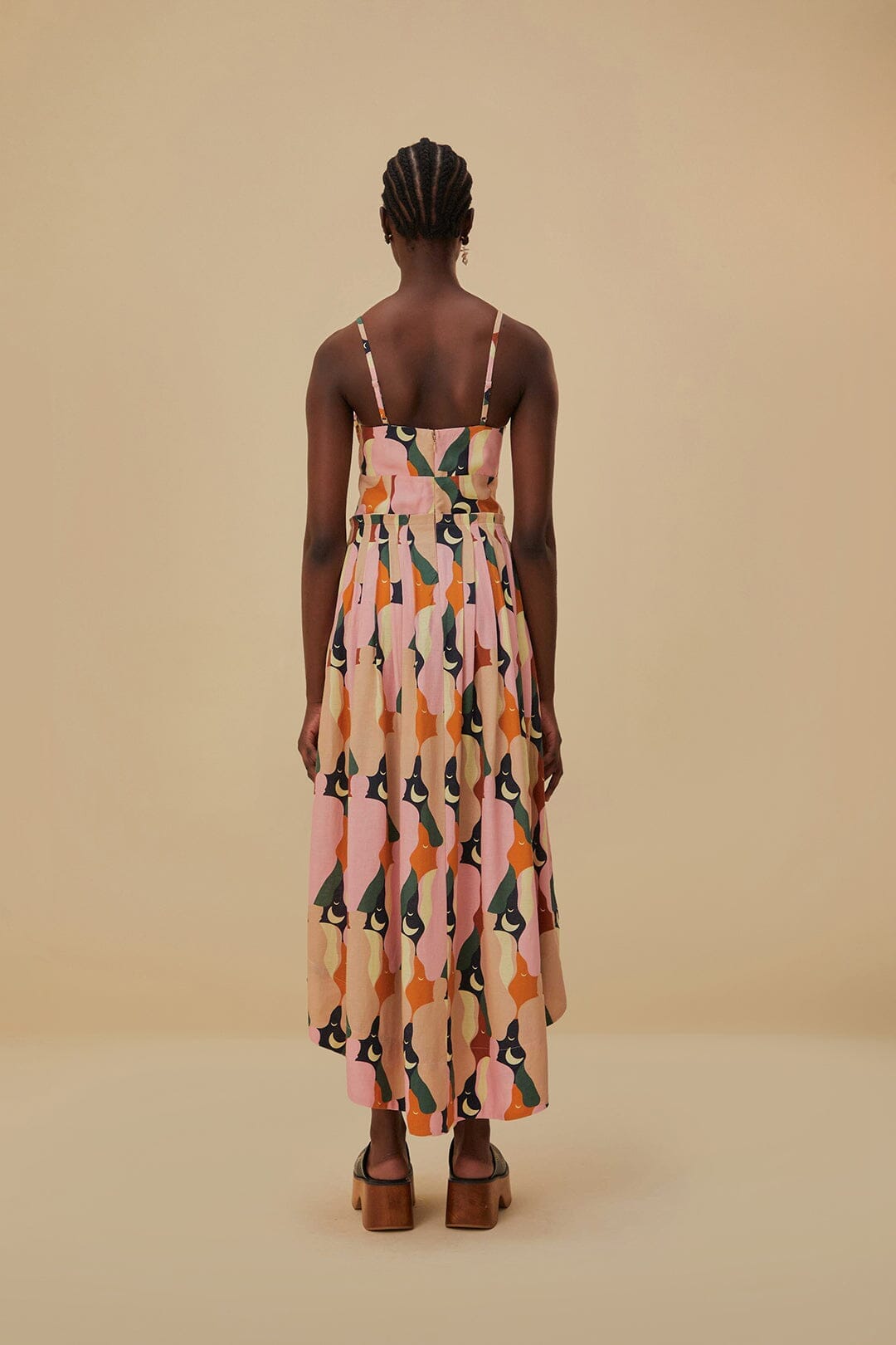 The Kiss Multicolor Sleeveless Midi Dress
